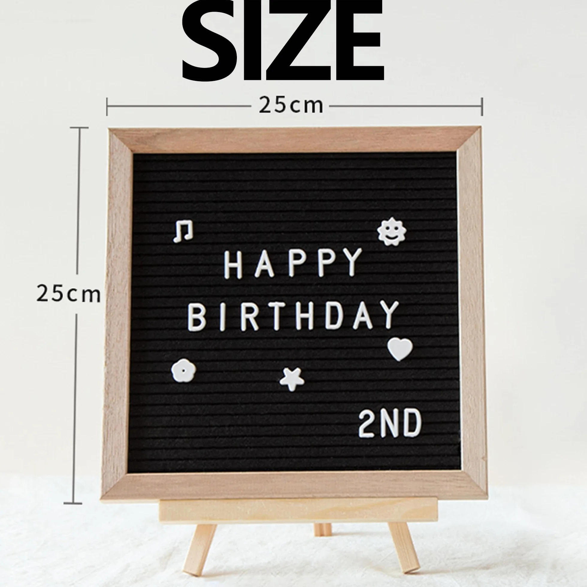 Bacheca Per Lettere In Feltro, 25x 25 cm Bacheca Messaggi Feltro Letter Board Con 510 Lettere,Numeri et Emoticon, Per Decorazione,Matrimonio,Baby Milestone,Insegnamento,Display Del Negozio