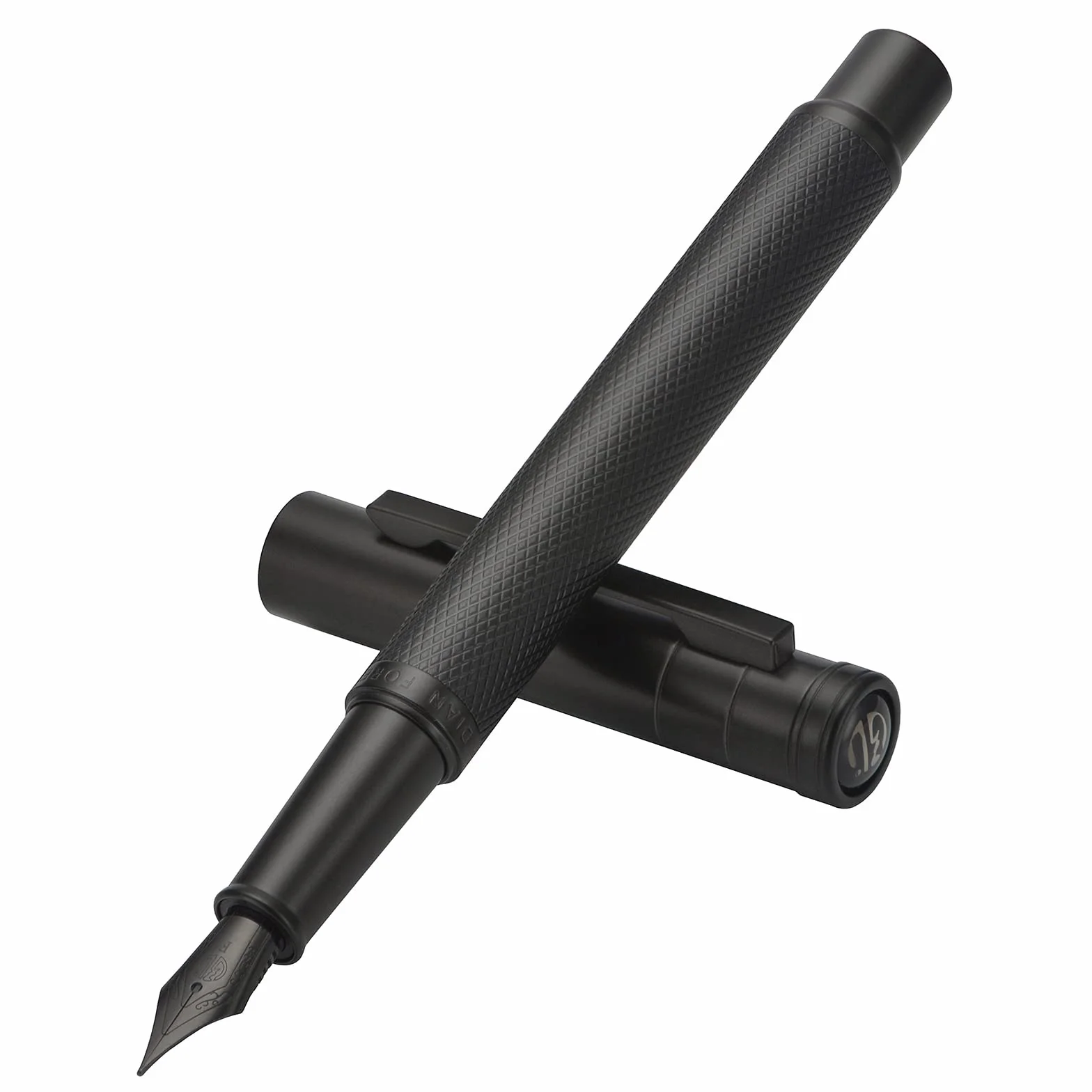 Hongdian Penna stilografica con pennino fine, design classico, set regalo con converter e custodia in metallo, colore: nero