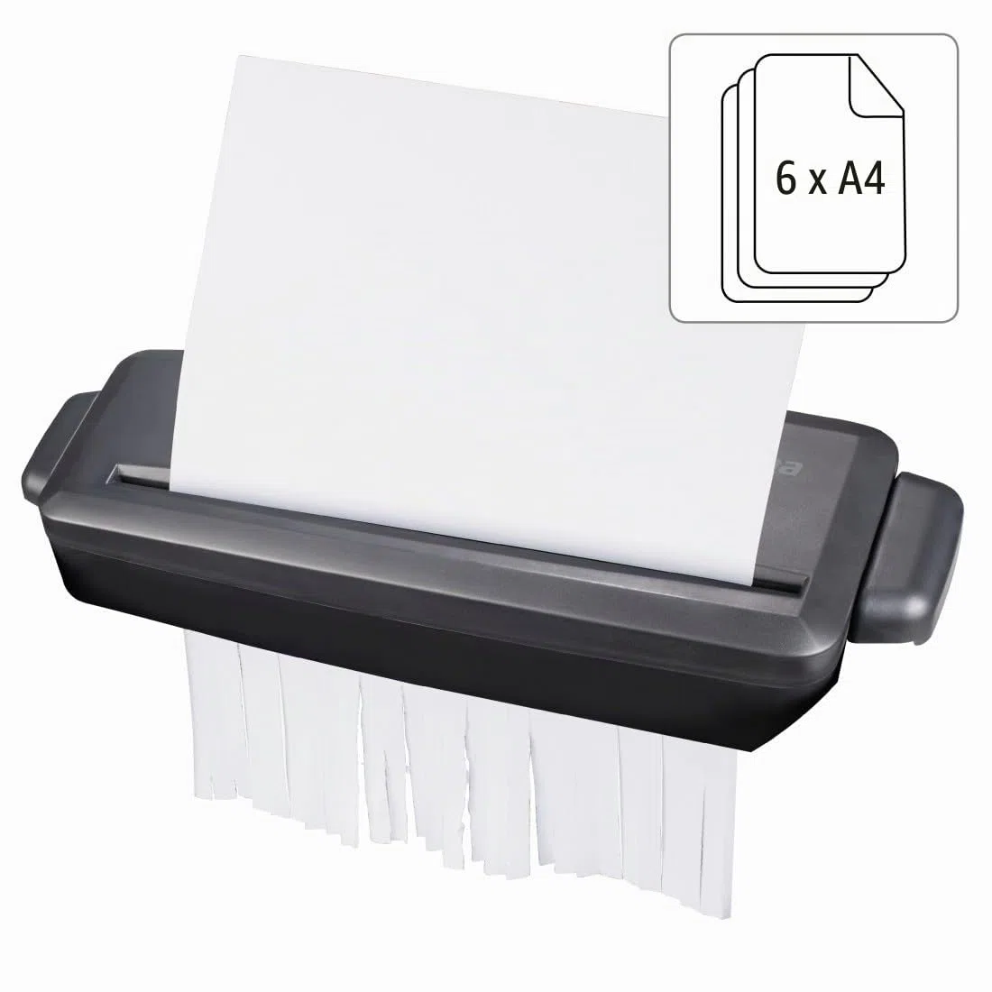Hama - Distruggi documenti elettrico Mini S6, taglio a striscia, nero