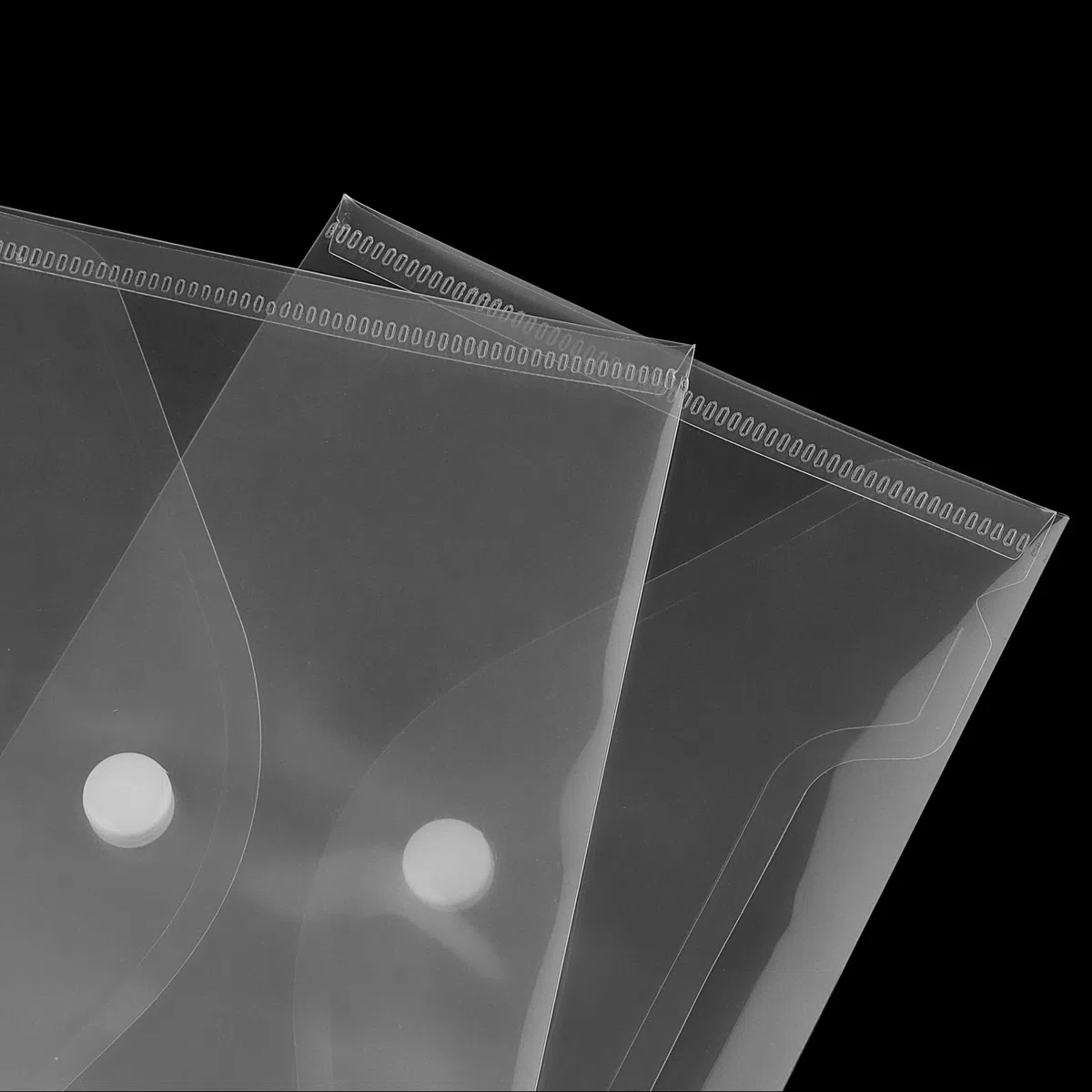 50 cartelle trasparenti in formato A6, 170 x 120 mm, in plastica, con bottone a pressione, per ufficio