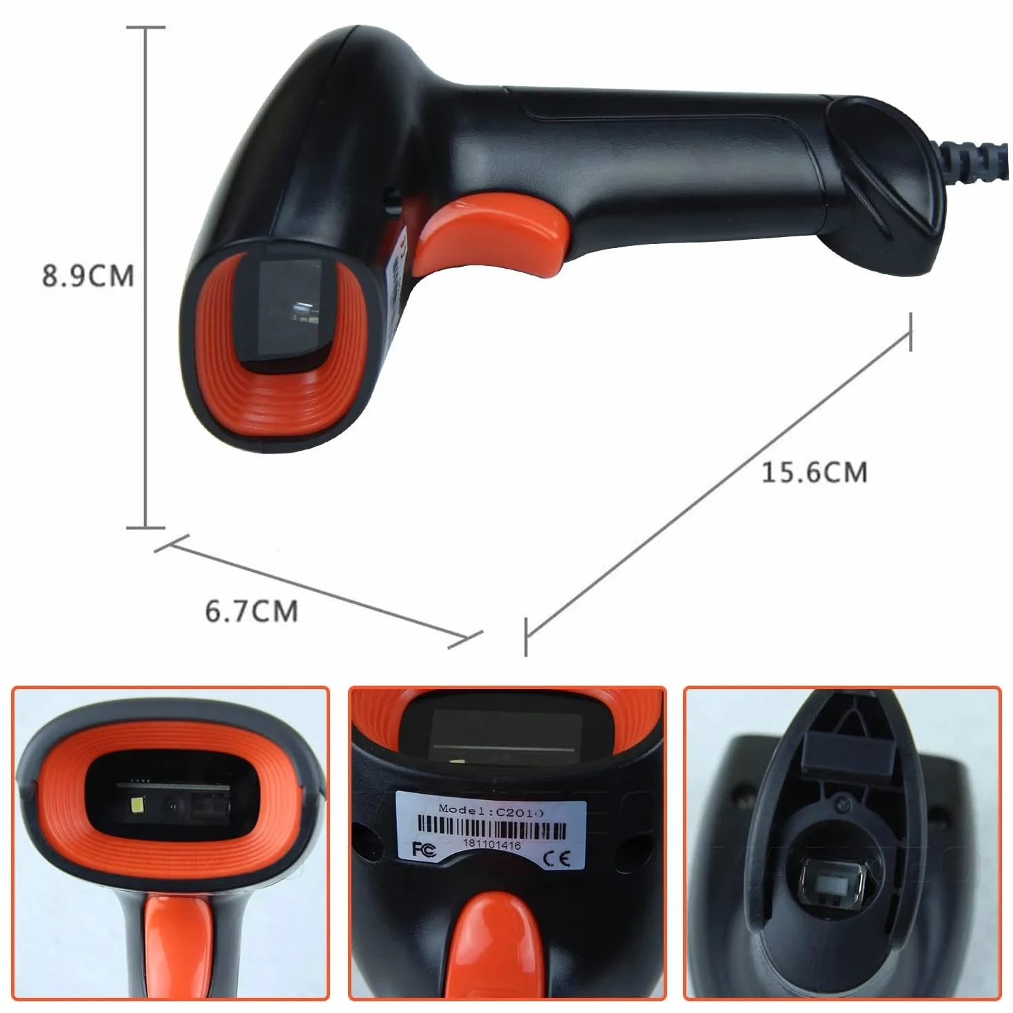 Yanzeo Scanner di codici a barre portatile USB wireless 2.4G Scanner di codici a barre 1D 2D QR Code Pos Laser Lettore di codici a barre