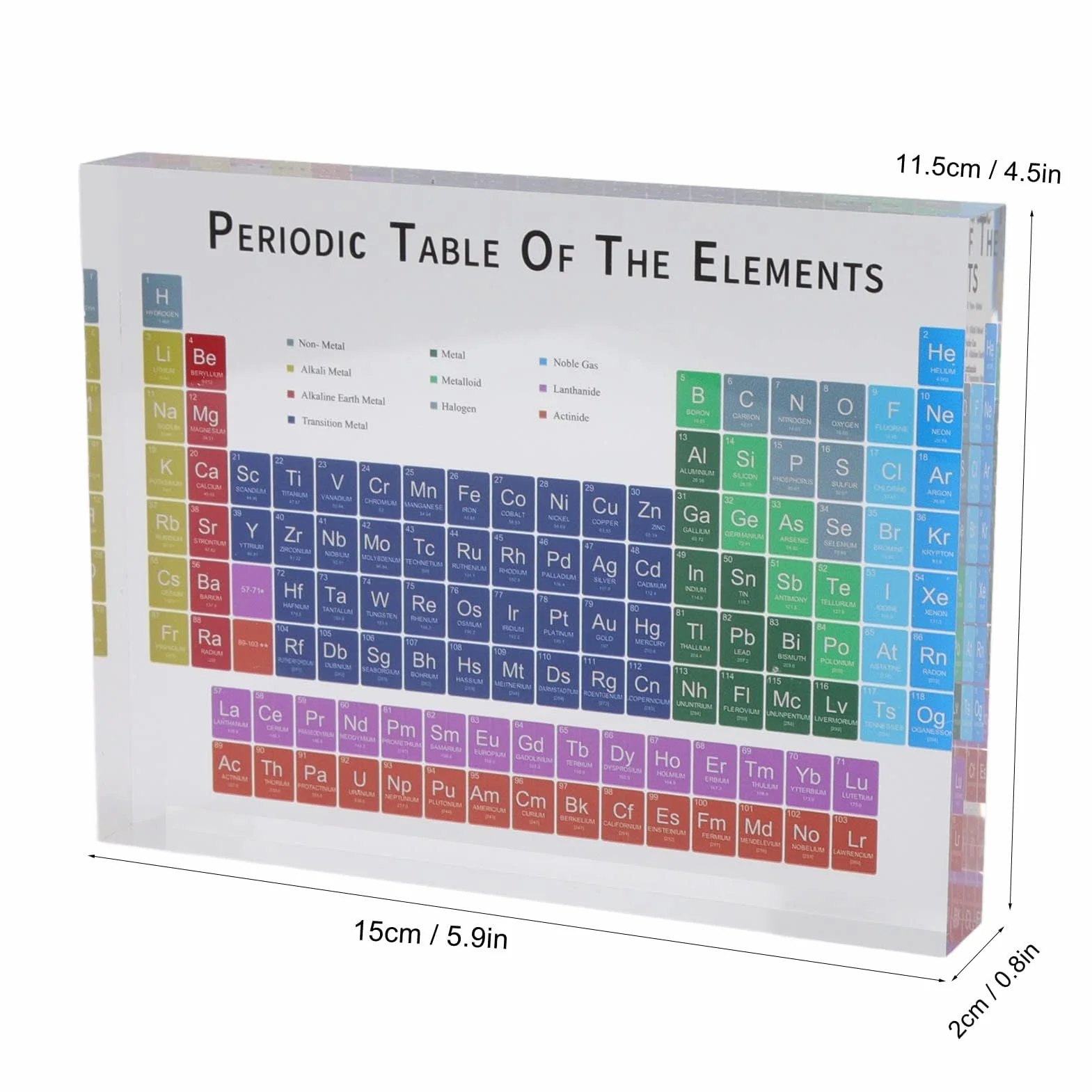 Elementi della Tavola Periodica Attraente Moderno Portatile Acrilico Inodore Tavola Periodica Decor Carino Educativo per la Casa per Il Laboratorio (S)