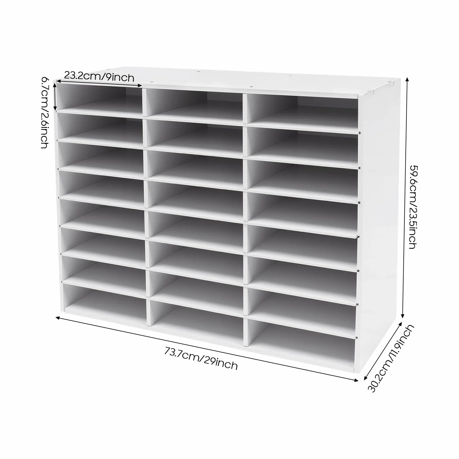 Organizer da ufficio, 36 scomparti, porta documenti da scrivania, cassetta delle lettere, per riporre documenti, quaderni e raccoglitori (bianco)