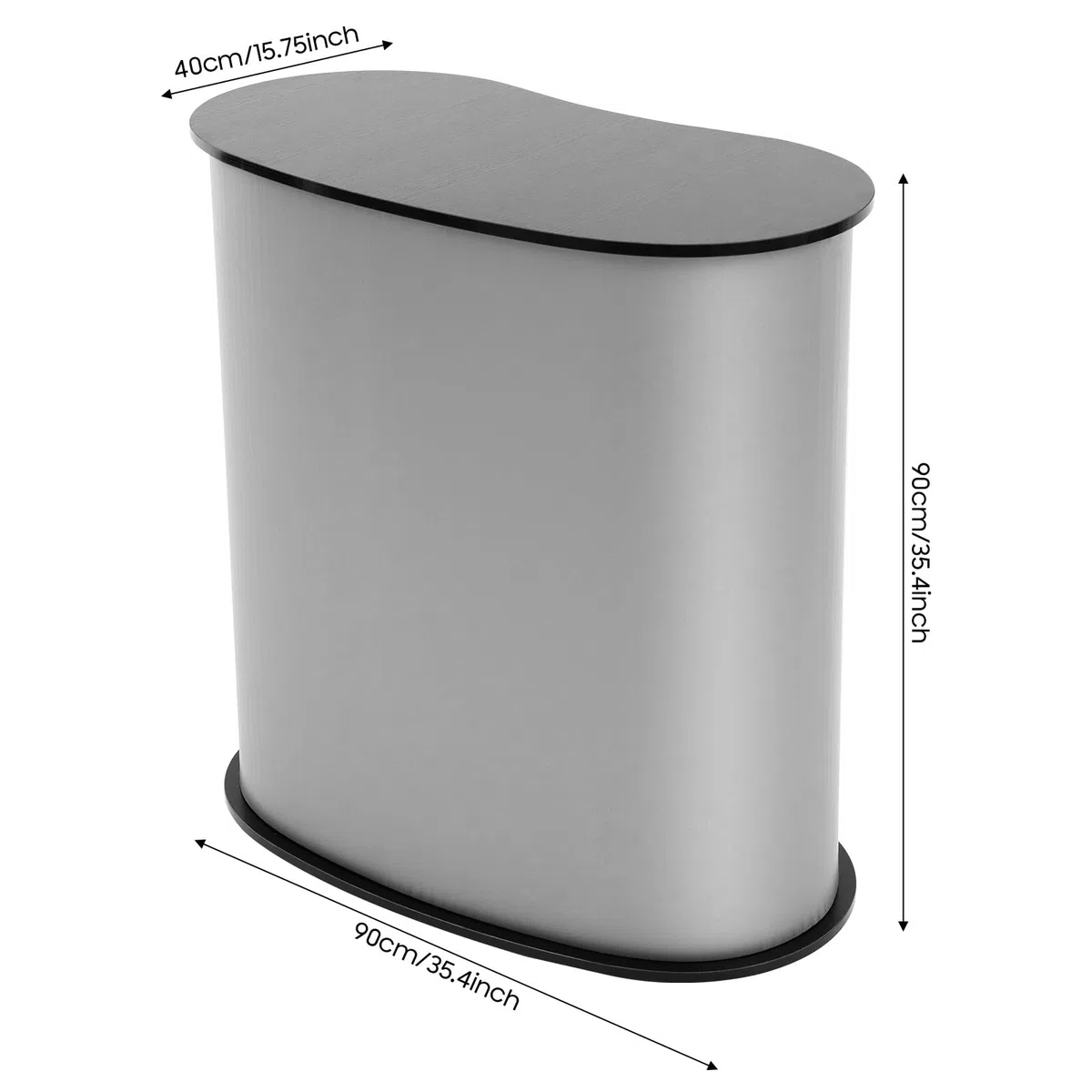 Banco espositivo pieghevole, bancone di accoglienza pieghevole, tavolo da presentazione mobile, con borsa per il trasporto, per salotti, eventi, riunioni di lavoro, 40 x 90 x 90 cm, carico massimo 50