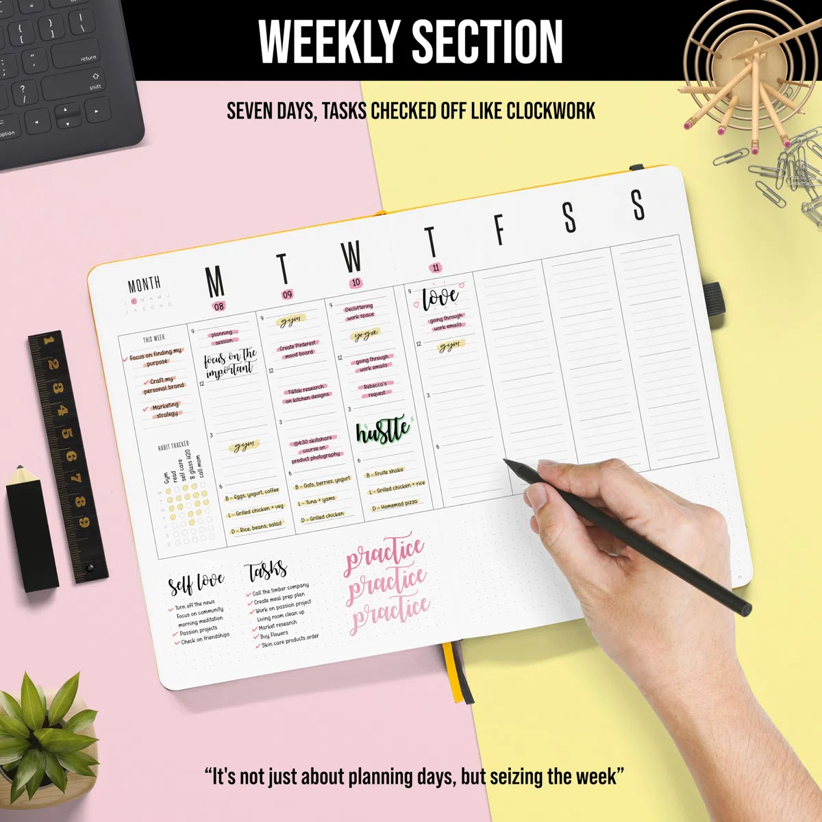 AGENDA A5 DOTCROSS (Pianificatore proiettile) di Scribbles That Matter - Half Bujo Half Planner - Aggiungi in modo creativo concentrazione, produttività e salute mentale nella tua vita - Lavanda