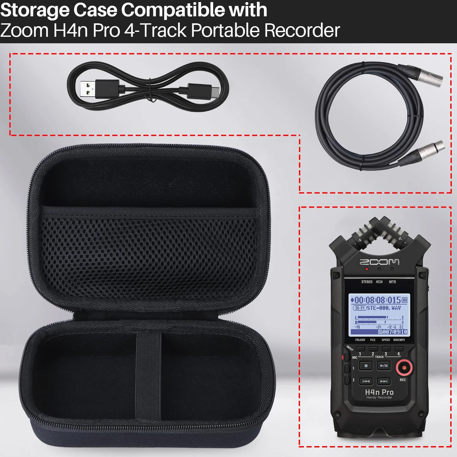 Lebakort ﻿Duro Viaggio Caso Custodia per Zoom Registratore Multitraccia Digitale H4N PRO