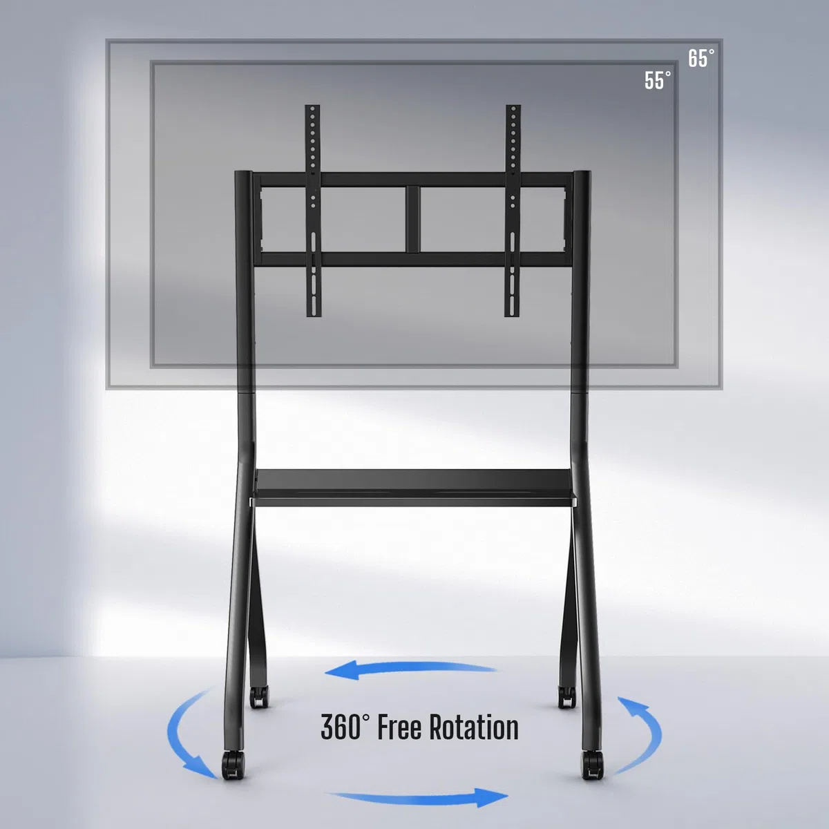 Smart Board Stand per Lavagna Interattiva 55"-65", Quattro Ruote Bloccabili