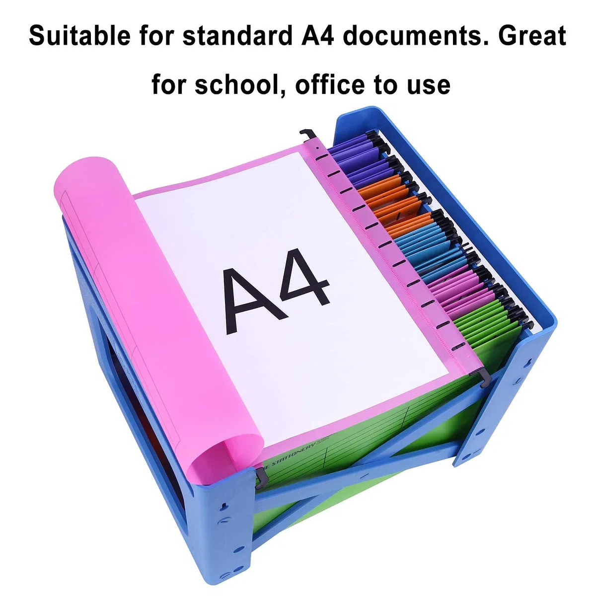 Cartelle Sospese in Polipropilene, formato A4, confezione da 12, Rosa, Cartelline Sospese con linguette e inserti per Schedari, per ufficio, casa, scuola