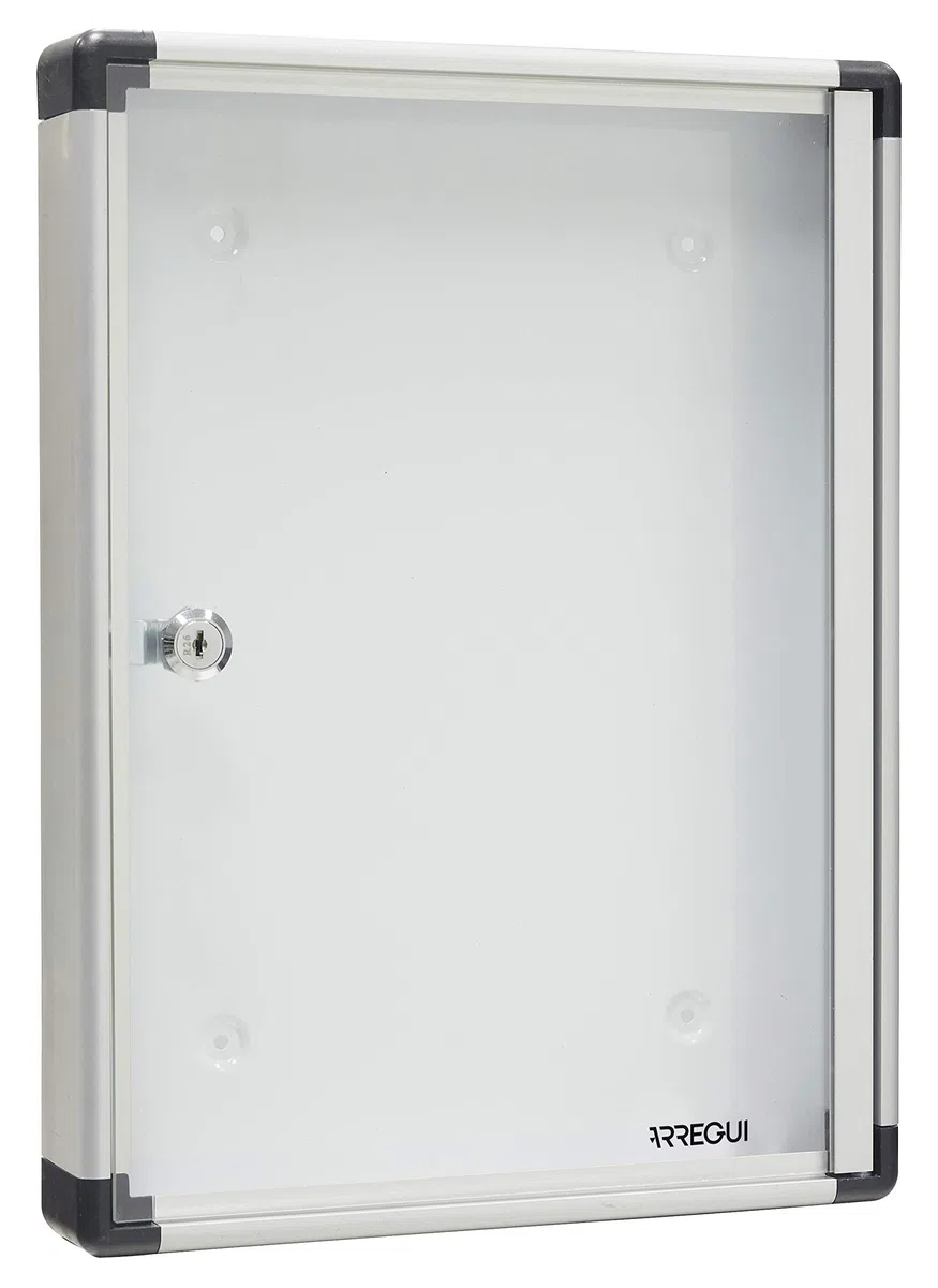 Arregui PAN52 Bacheca porta avvisi/pubblicitá in alluminio e metacrilato con capacità per 1 foglio DIN A4, argento