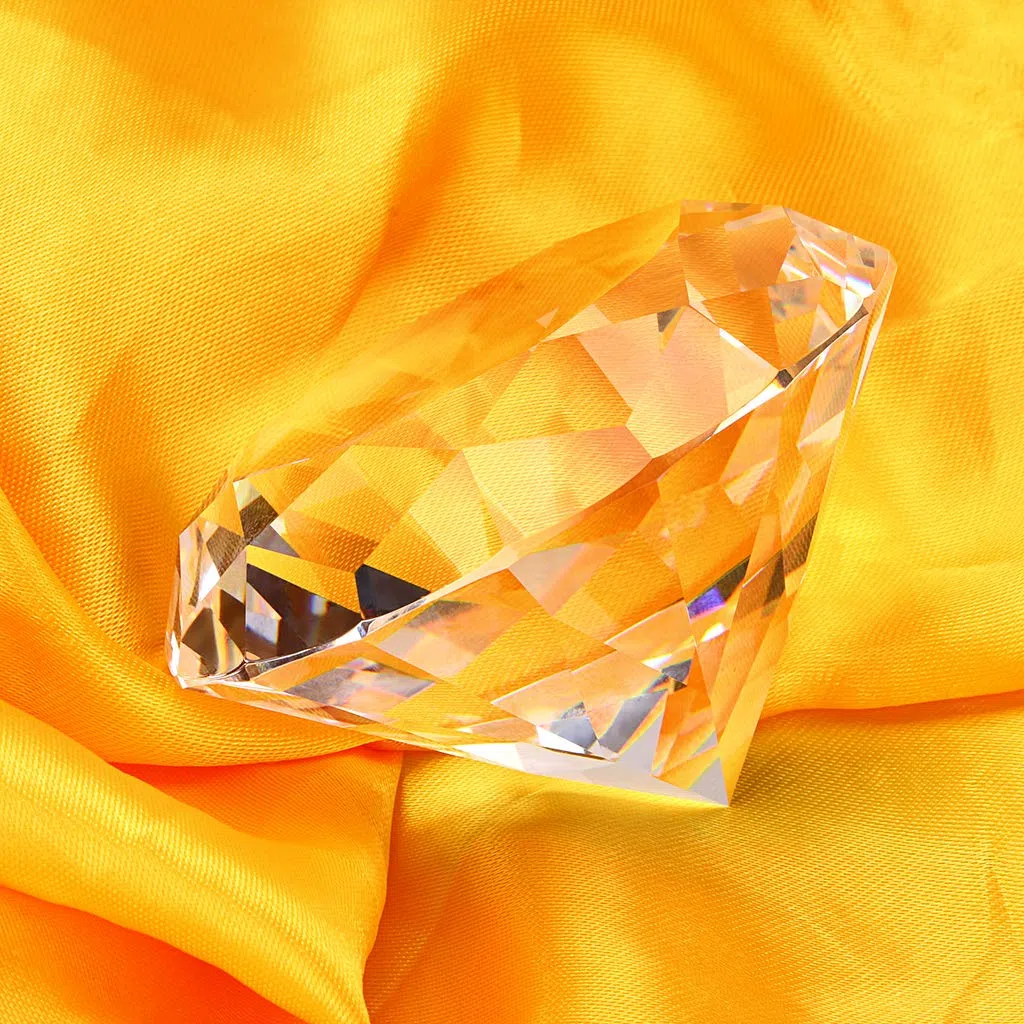 BSTKEY Fermacarte in cristallo diamante, ornamento vetro, decorazione foto, feste nozze, riflessi sole (100 mm)