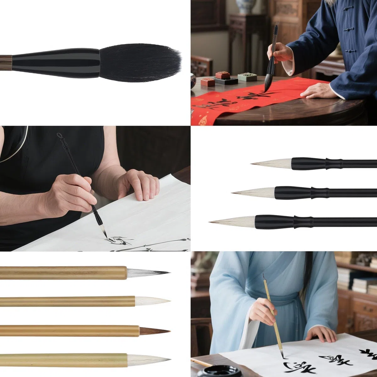 Linkstyle Set di 12 pennelli per calligrafia cinese, dimensioni miste giapponesi, Kanji Sumi, pennelli per pittura a inchiostro per principianti