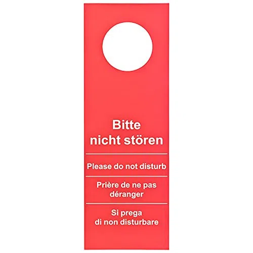 100 pezzi porta segno hotel si prega di non disturbare – Zimmer aufraeumen Rosso/Verde (Versione Grande – 28 cm di lunghezza)