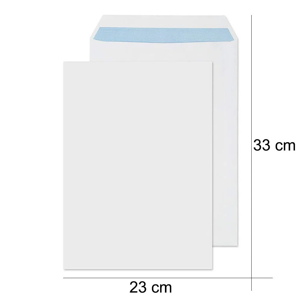 500 Buste postali a sacco bianche 23x33 cm 80gr MONODEX STRIP AUTOADESIVE cod.801 BLASETTI SPEDIZIONI