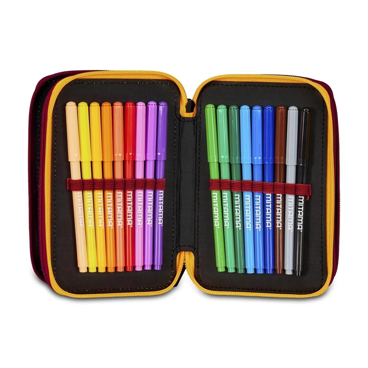 Seven AS Roma Astuccio Scuola 3 Zip Calcio, Rosso, Portapenne Triplo Scomparto Completo Di Penne, Matite, Colori, Scuola Elementare, Bambino