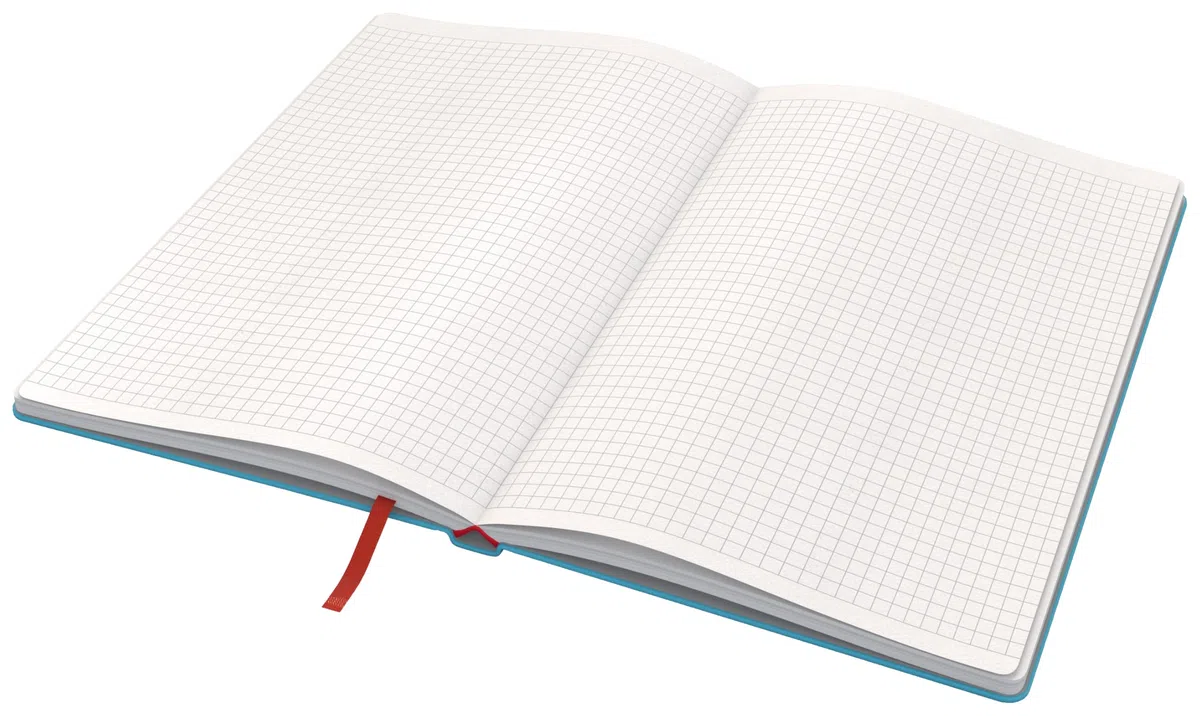 Leitz Quaderno a quadretti, Copertina rigida, Formato A5, 80 fogli, Gamma Cosy, Blu Calmo, 44540061