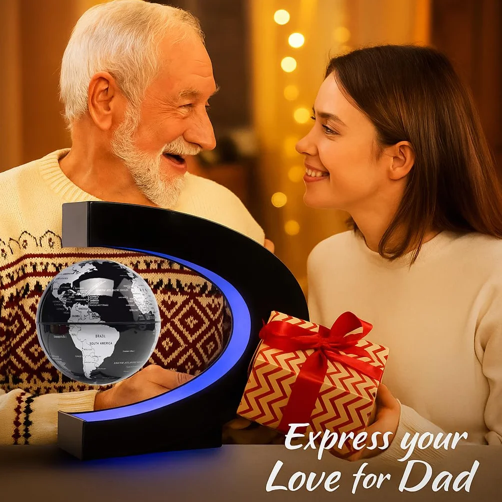 Globo galleggiante a levitazione magnetica con luce LED anti gravità levitante mappa del mondo ufficio casa camera da letto scrivania gadget decorazione unico regalo di compleanno per uomini bambini
