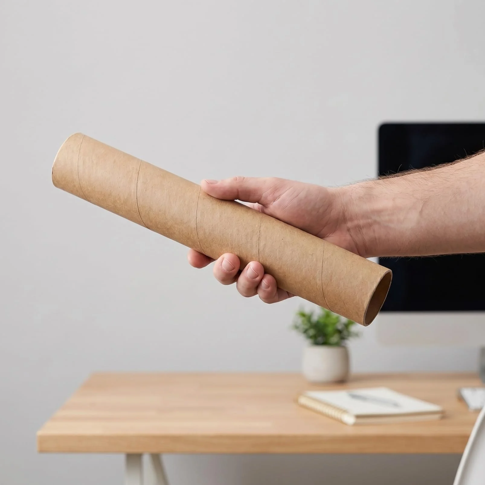 Lurrose 6 tubi di carta marrone per progetti fai da te, di carta per artigianato e attività artistiche, tubi di cartone per scrapbooking e disegni creativi