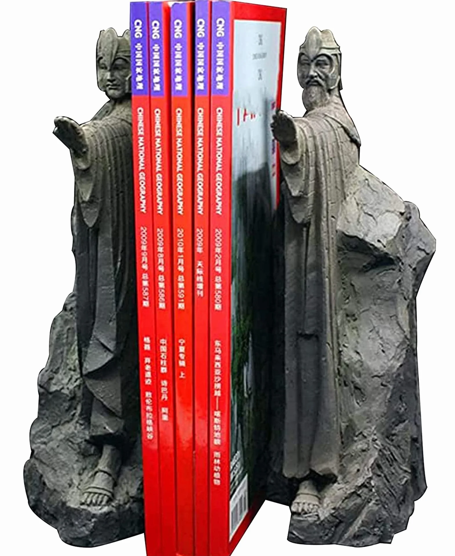 Fermalibri in resina per libro Hobbit, con chiusura a libro e divisori, colore blu, grande