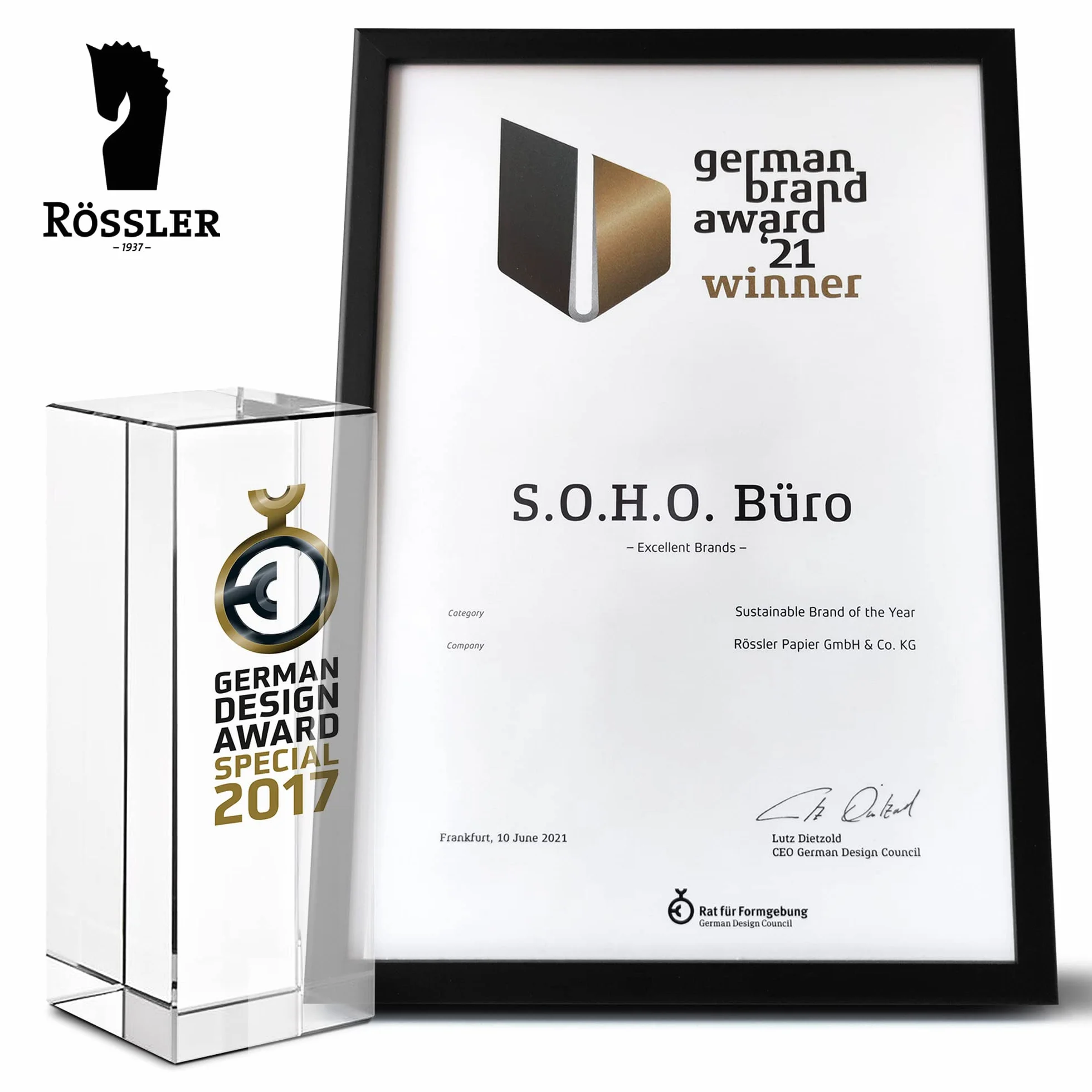 Rössler Papier 1327452490 - S.O.H.O. Cassetto porta CD, con etichetta inseribile e maniglia, color tortora, 1 pezzo