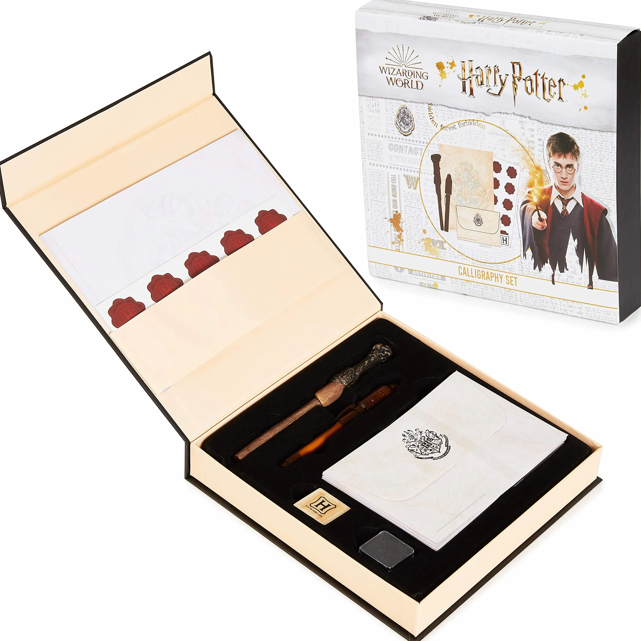 Harry Potter Set Cancelleria Con Carta Da Lettere Buste Adesivi Con Sigillo Hogwarts Penna Inchiostro Invisibile Penna Calligrafica, Regali Harry Potter