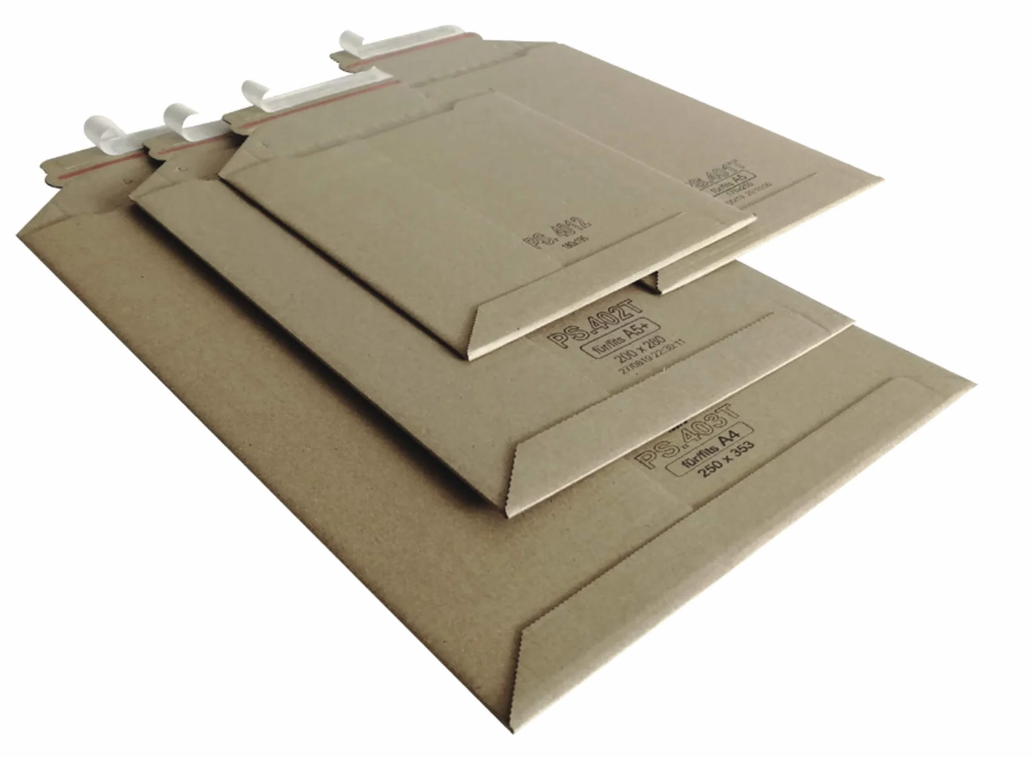 Buste per spedizioni di alta qualità, in micro cartone ondulato, per DIN A3, 490 x 330 mm, altezza di riempimento 50 mm (PS.404T) (10)