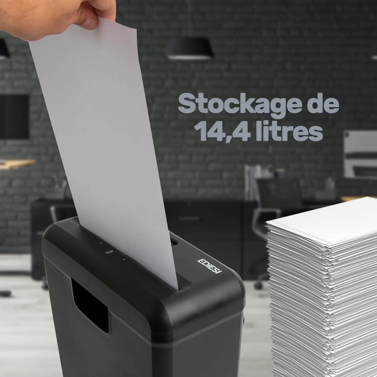 Ediesi, Distruggi Documenti, per Casa, Ufficio, Tritadocumenti, fino a 6 fogli, per carte di credito, CD e DVD, portatile con cestino da 10 litri