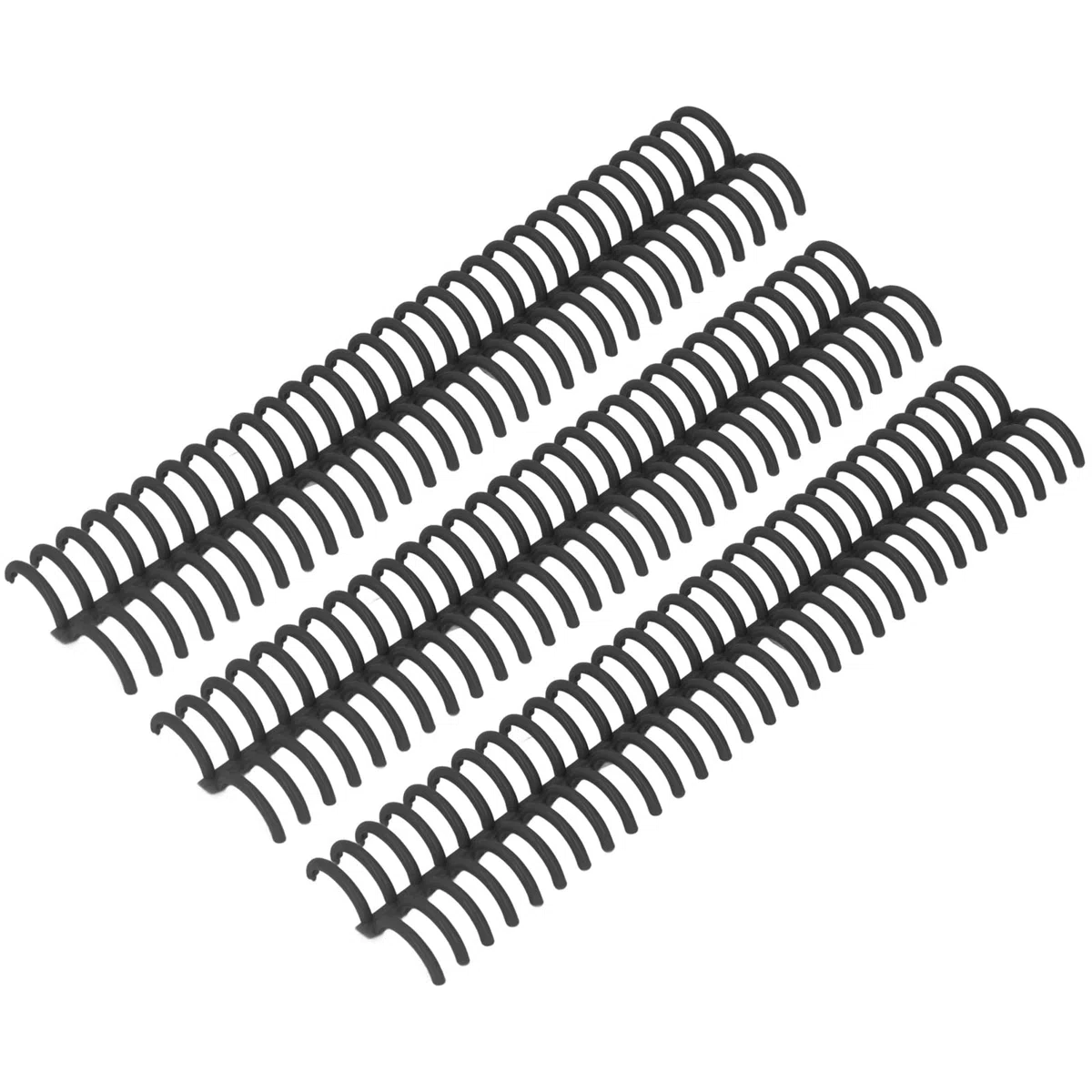 10 Pezzi Pettini di Rilegatura in Plastica, Diametro 22mm, 30 Fori, Rilegatura a Spirale, Raccoglitore di Libri per La Creazione di Album di Documenti, Quaderni e File (Black)
