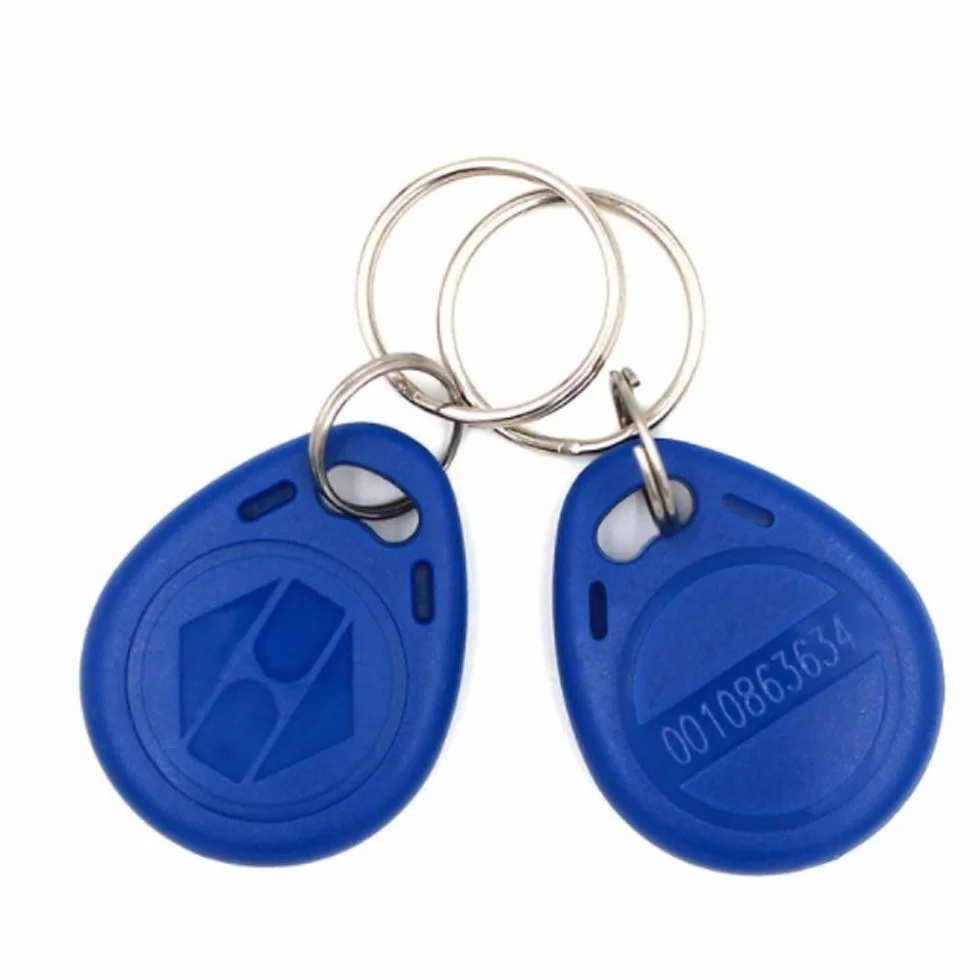 YAVIS EM4100, TK4100, targhette portachiavi con RFID da 125 KHz, in sola lettura, Controllo di Accesso Carta Chiave Prossimità Key fobs, 100 pezzi, blu