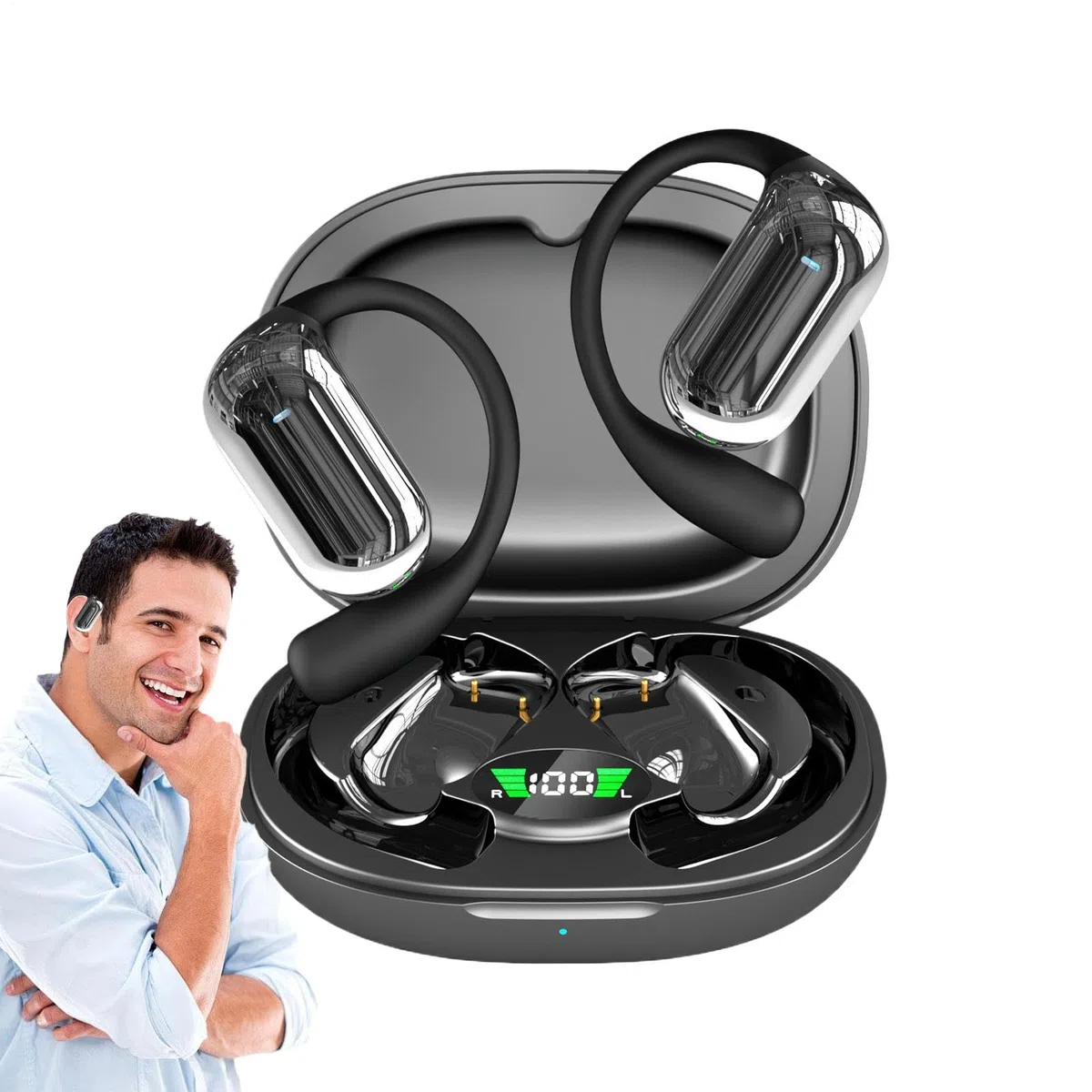 Auricolari traduttori linguistici, Auricolari per traduzione Wireless, traduzione intelligenza Artificiale, traduttore in Reale, 144 Lingue, Cuffie in-Ear per Viaggi