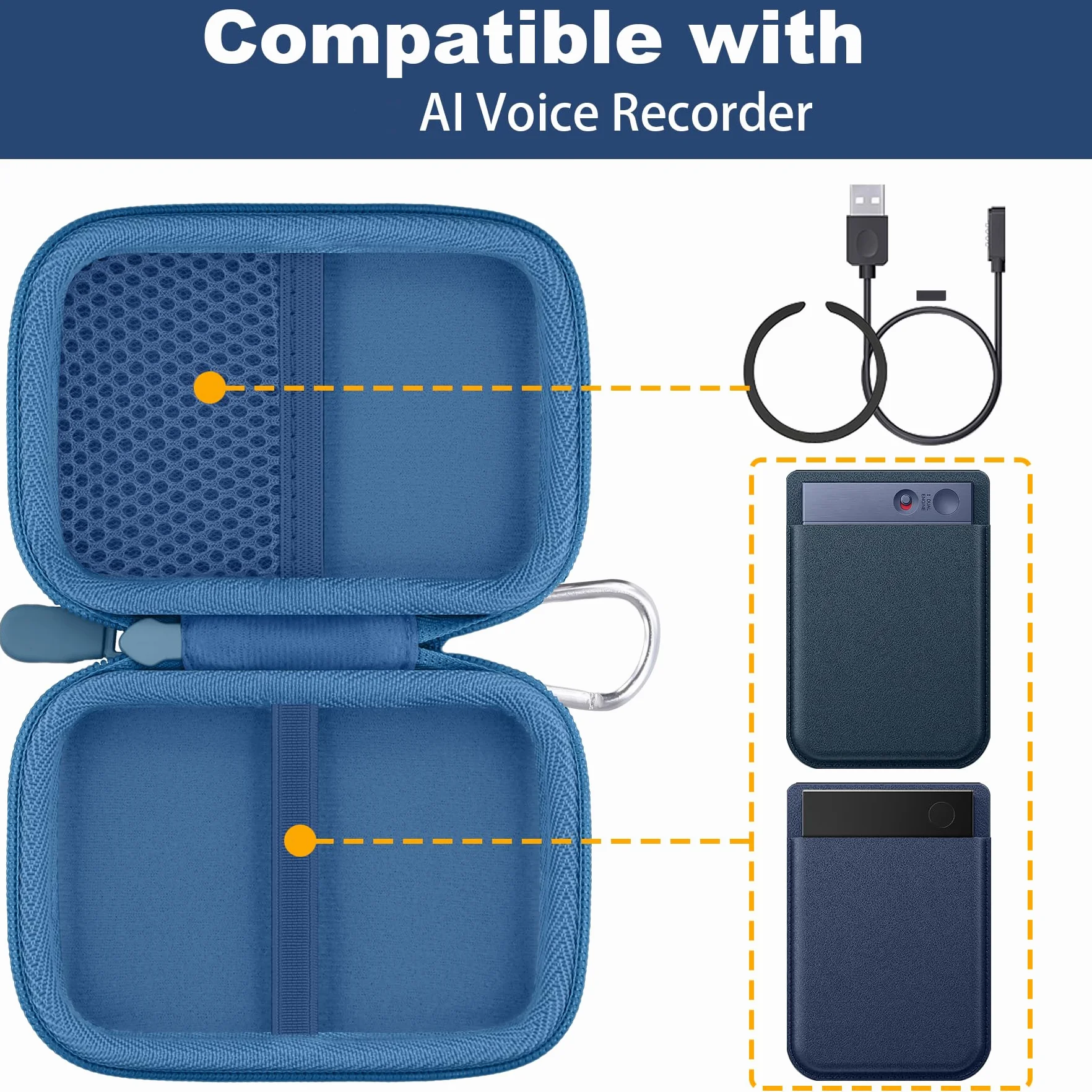 Khanka Custodia Compatibile con PLAUD Note Pro/PLAUD Note Registratore Vocale AI,Borsa Protettiva Portatile per PLAUD Note Pro/Note AI Registratore Vocale con Moschettone,Solo Custodia