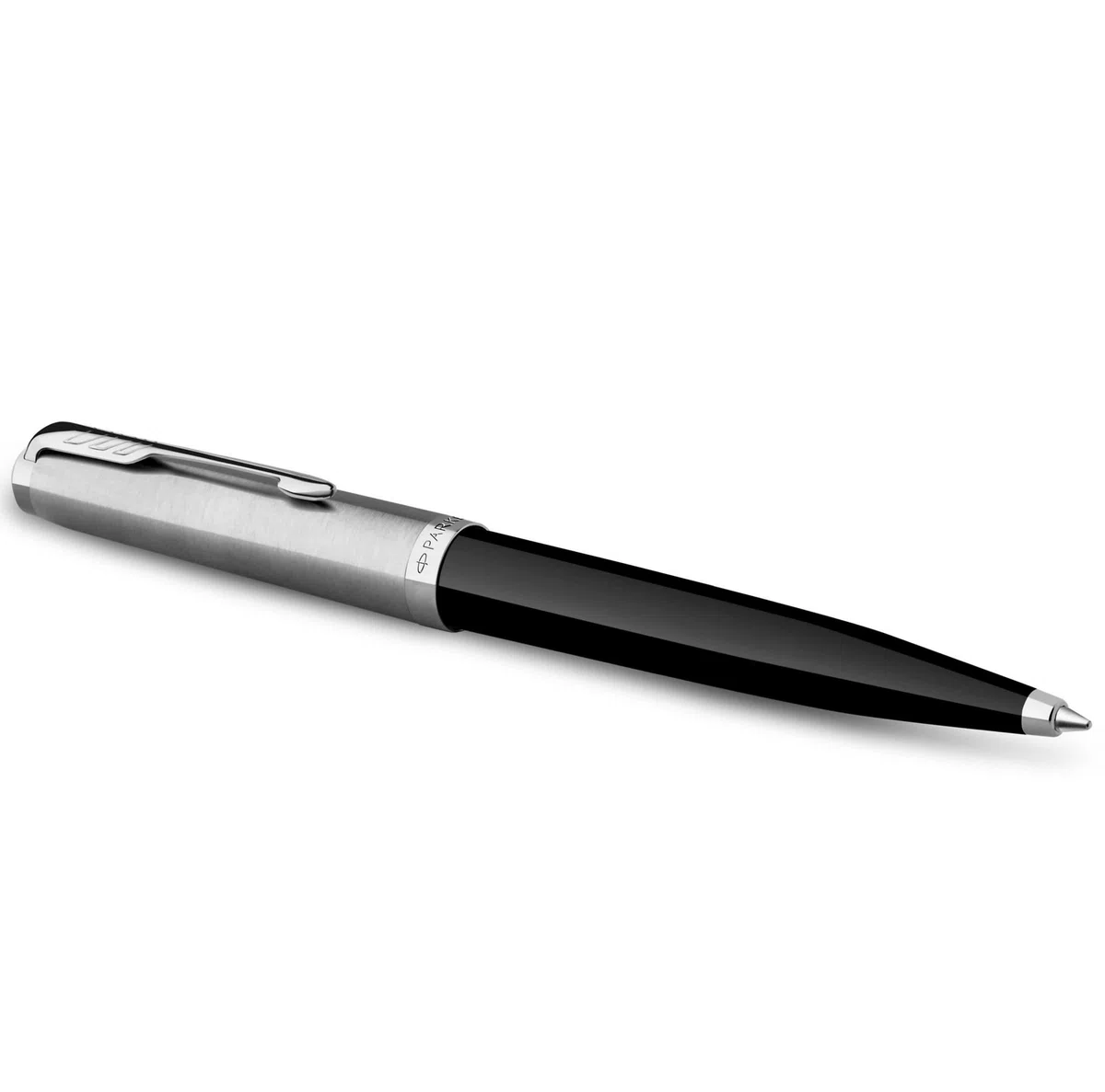Parker 51 penna a sfera | Corpo nero con finiture cromate | Punta media con cartuccia di inchiostro nero | Confezione regalo