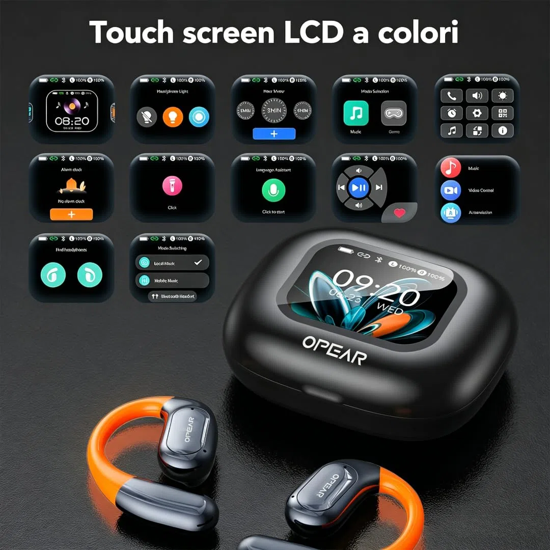 NE27 AI Cuffie Traduzione Simultanea, Auricolari Traduttore Simultaneo in 134 Lingue con Touchscreen LCD, Compatibili con iOS e Android per Viaggi, Ambiente Professionale e Apprendimento