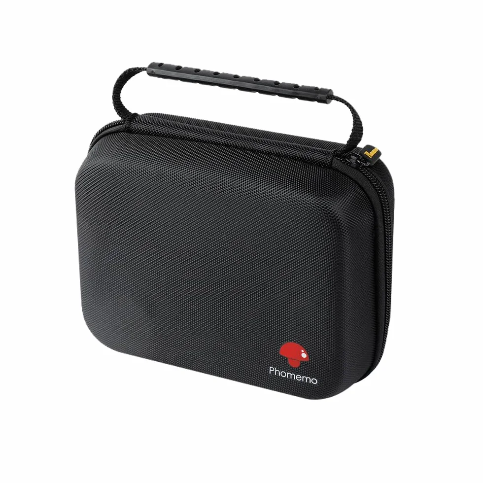 Phomemo Borsa per stampante, borsa portatile per stampante M221/M220/M110/M120/M200/M04S/M04AS, resistente agli urti, impermeabile, per stampante con nastro, con tasca a rete per accessori (nero)