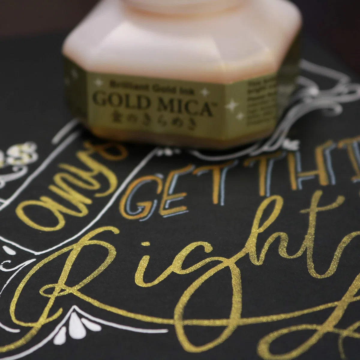 Kuretake-Inchiostro per calligrafia, 60 ml, colore: oro