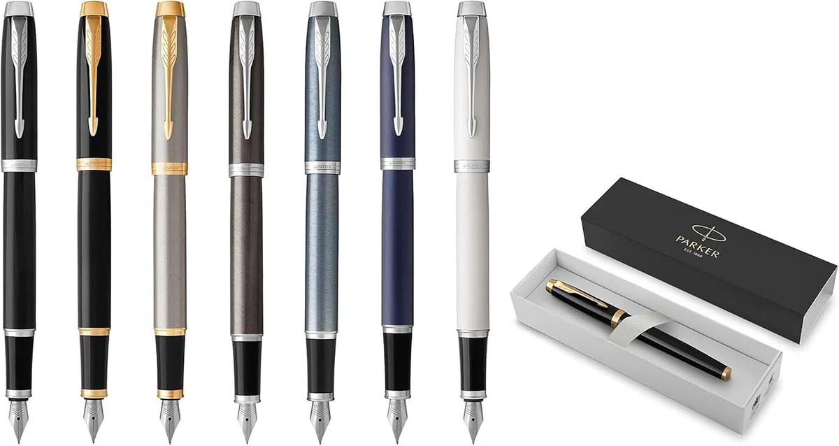 PARKER - Penna stilografica IM Core con incisione | Penna premium | Confezione regalo | inchiostro blu | regalo personalizzato | Nomi | incisi | Penna a stilo | idea regalo per il compleanno (Matte