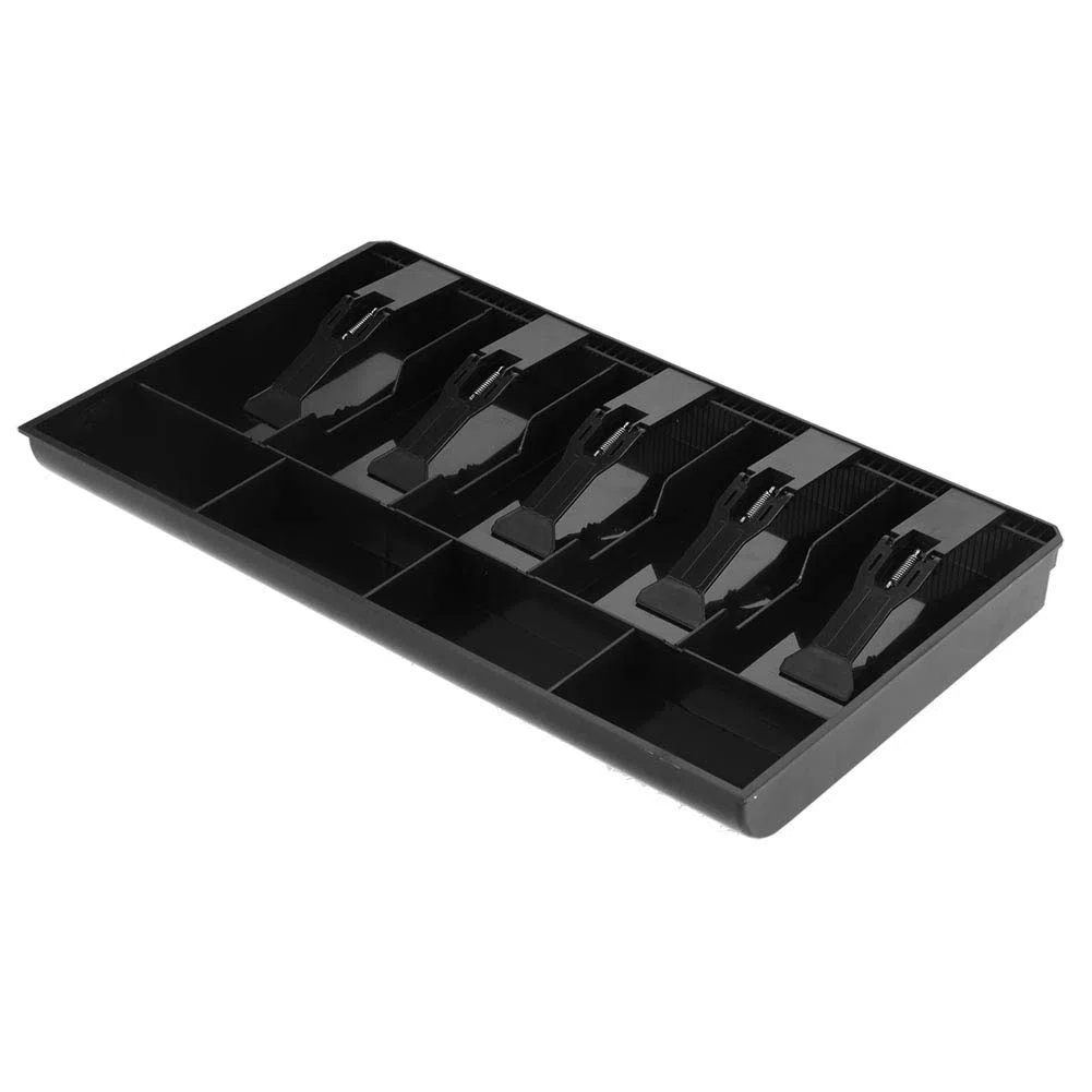 Cassetto porta contanti, inserto per il registratore di cassa. 4 fessure per monete 5 scomparti Cassetto del registratore di cassa Inserire il vassoio di scorta,cassetta di sicurezza (Nero)
