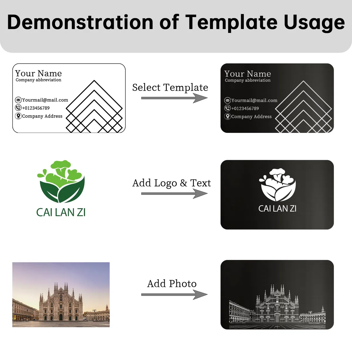 Carte da Visita Personalizzate in Metallo, Confezione da 20-600 Carte da Visita Personalizzate Incise con il Tuo Logo/Testo/Codice QR/Design per Doppio Lato, Impermeabili, Spessore 0,5mm per Business