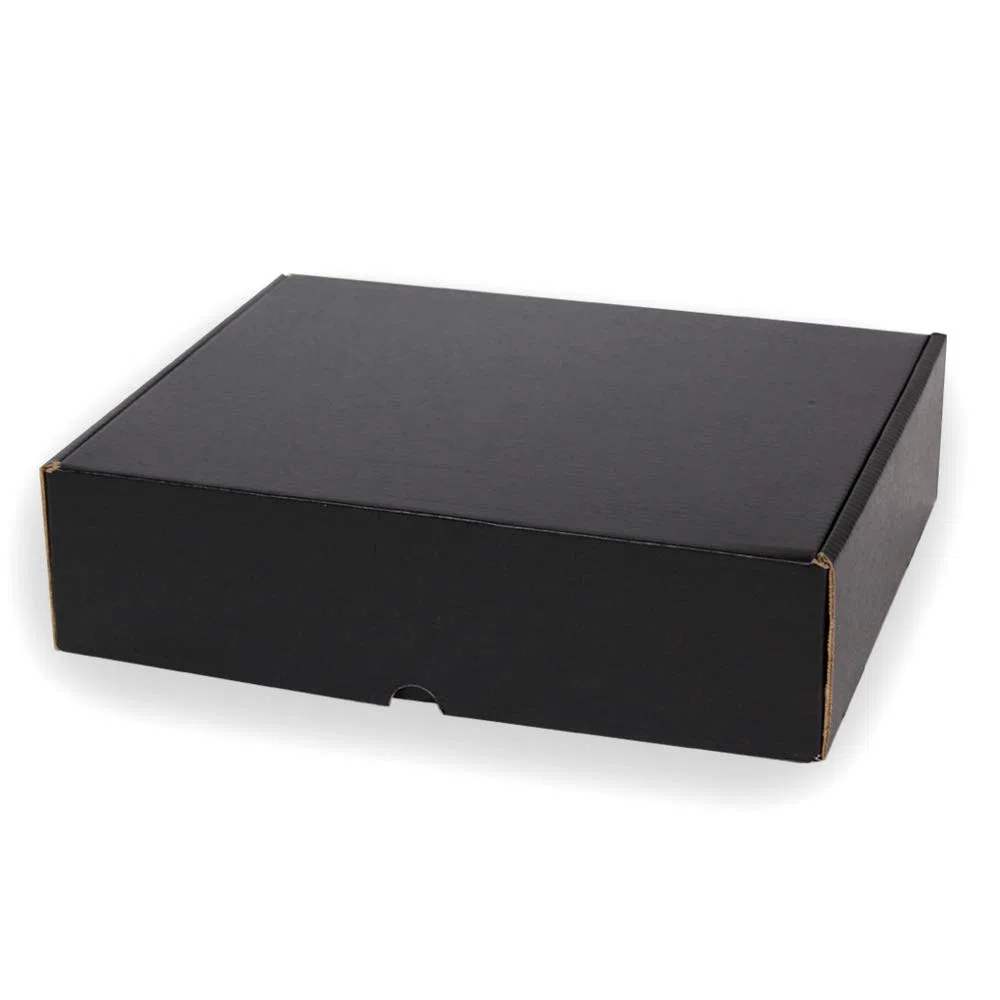 Only Boxes - Confezione da 20 scatole di cartone nero per spedizioni, scatole auto montanti, ideali per regalo, in cartone resistente, misura L, dimensioni 30 x 22 x 8 cm