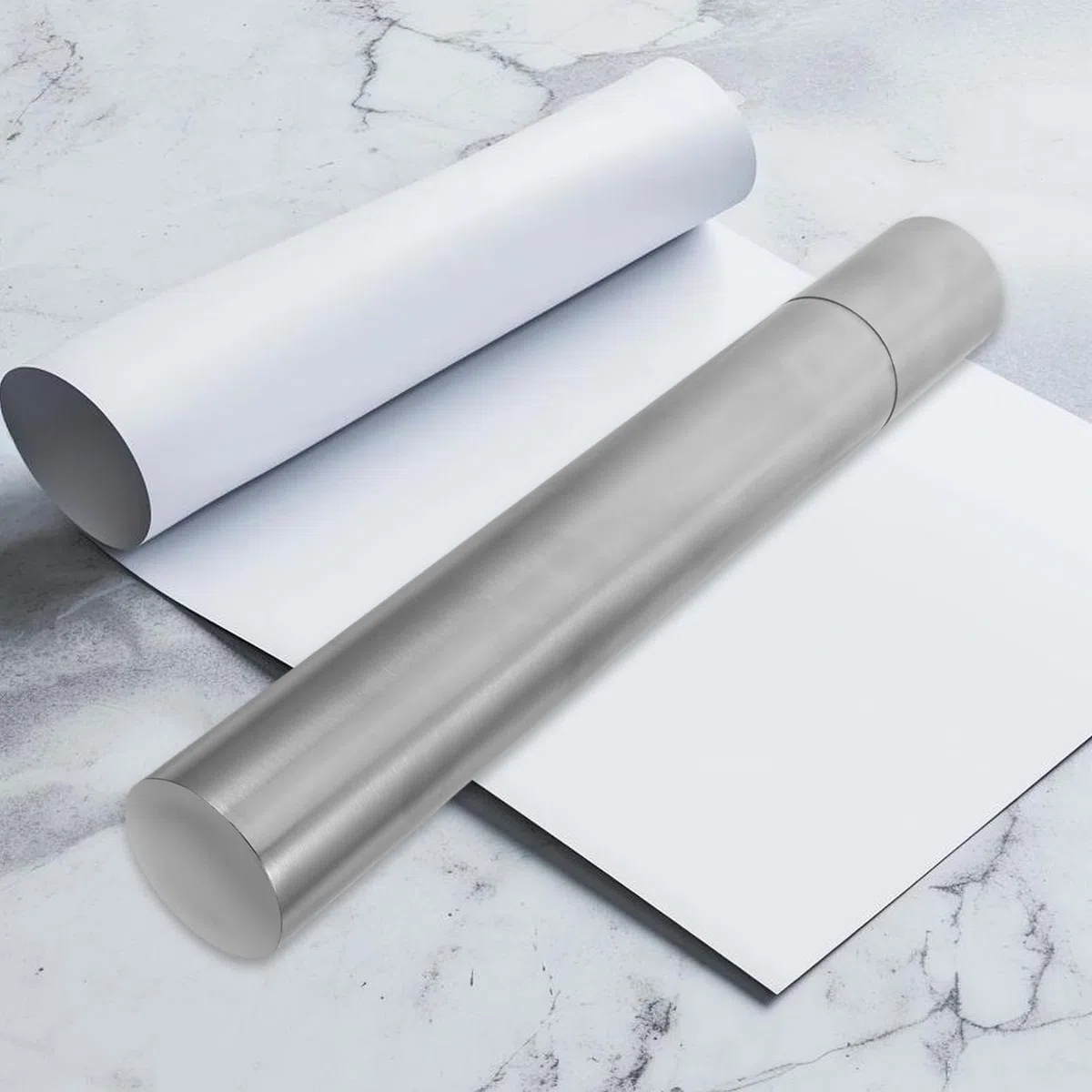 EXCEART Portadocumenti in Acciaio Inossidabile Per Certificato Di Nascita Tubo Rigido Per Stampe Tubo Estensibile Per Poster Scatola Di Sicurezza Ignifuga