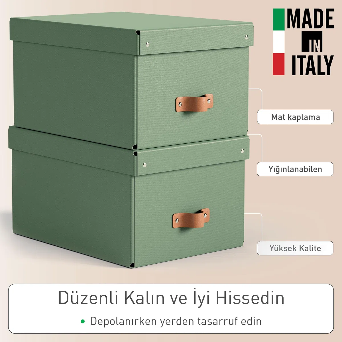 Leitz Puro, Set di 2 Scatole portaoggetti medie con Coperchio, Resistenti, Impilabili, Compatibili con mobili a Cubo e Ripiani, per Casa e Ufficio, Capacità di 17 litri, 27 x 37 x 20 cm, Verde Malva