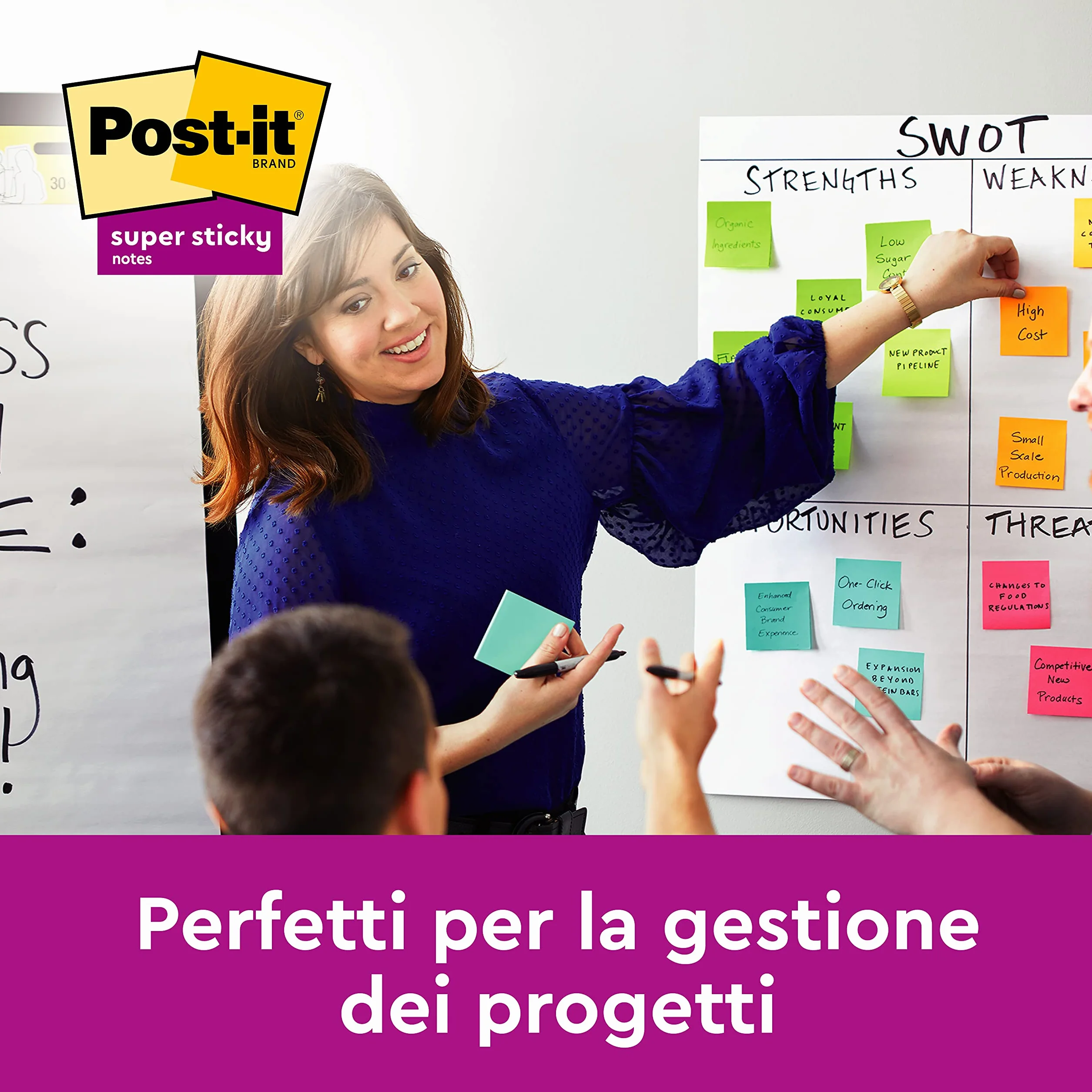 Post-it Foglietti Super Sticky, Collezione Carnival, Confezione da 6 blocchetti, 90 Fogli/blocco, 76mm x 127mm, Colori Giallo, Azzurro, Verde, Rosa, Arancione. Per Appunti, Elenchi & Promemoria