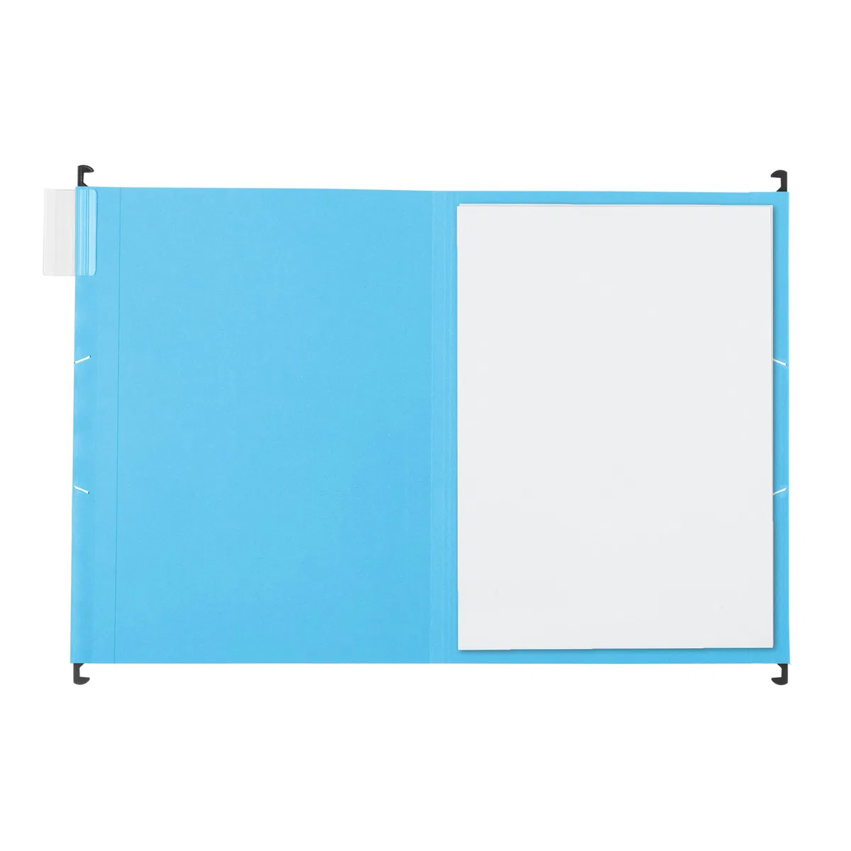 25 cartelle sospese blu per formato A4, cartelline sospese, aperte lateralmente, con cavalieri a tutto schermo