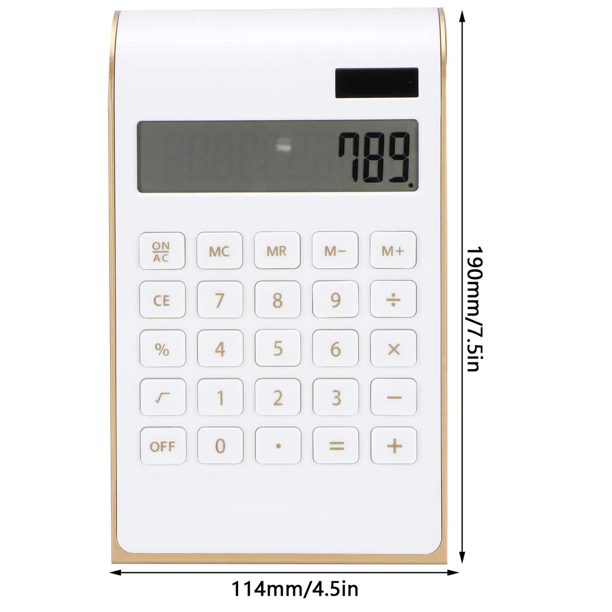 Calcolatrice Solare da Tavolo, 10 Cifre con Ampio Display LCD e Pulsanti Sensibili per Ufficio e Domestico (Bianco)