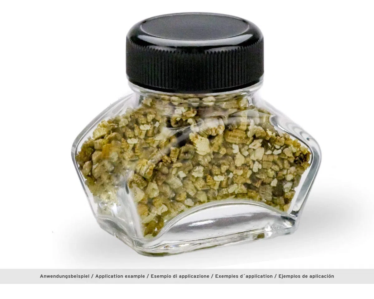 10x Vetro inchiostro, calamaio, vetro per gioielli con tappo a vite nero, volume 30ml, filettatura Ø 30mm