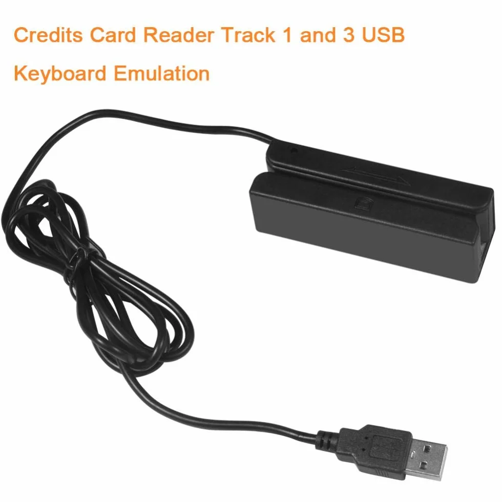 Lettore di schede magnetiche, MSR90 USB Lettore di schede a banda magnetica, 3 tracce Mini Mag Hi-Co Swiper, per POS, Banking, Loyalty, Controllo Accessi, verifica ID