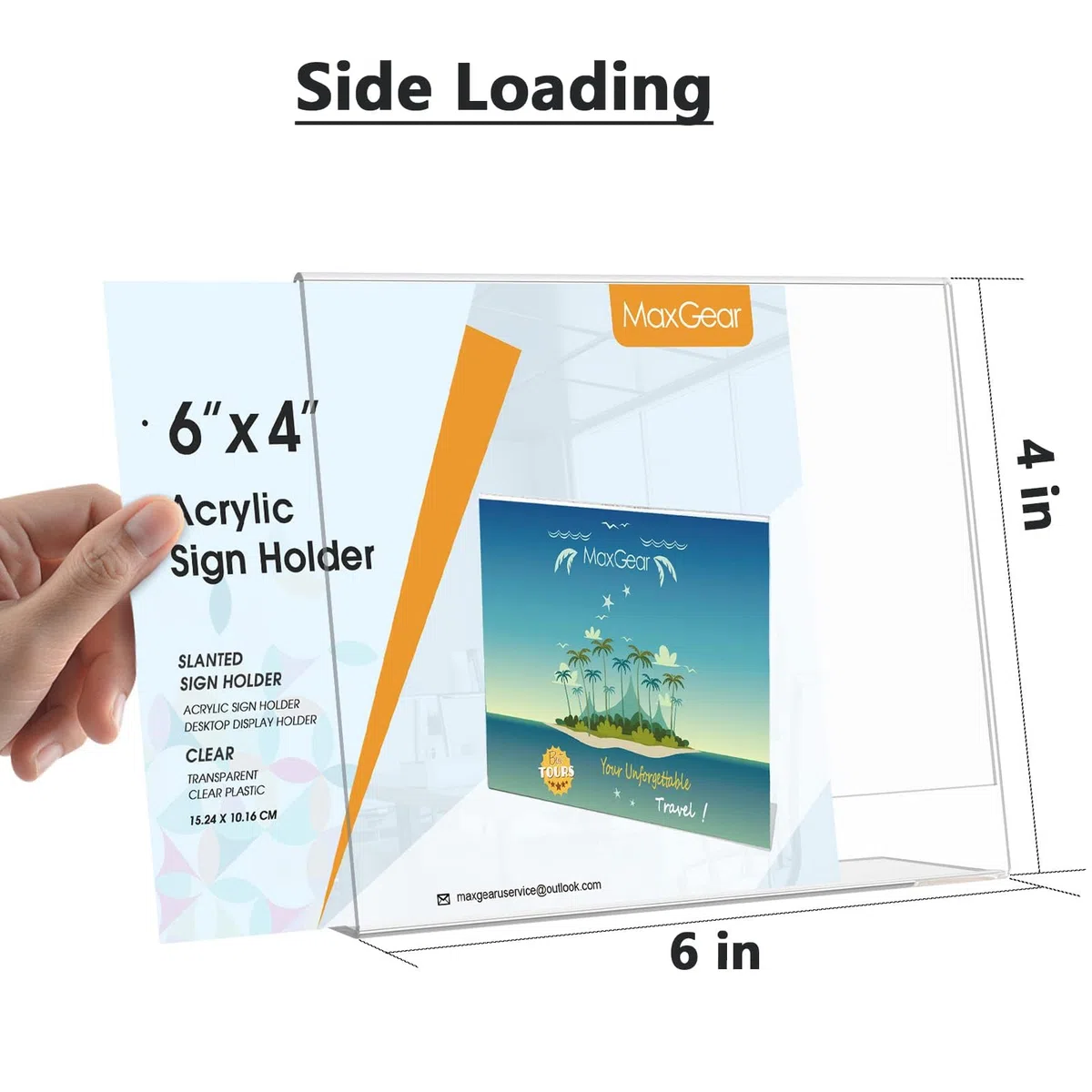 Set di 12 supporti in acrilico A6, formato A6, supporto da tavolo inclinato, formato A6, per matrimoni, uffici, opuscoli, ristoranti (15 x 10 cm)