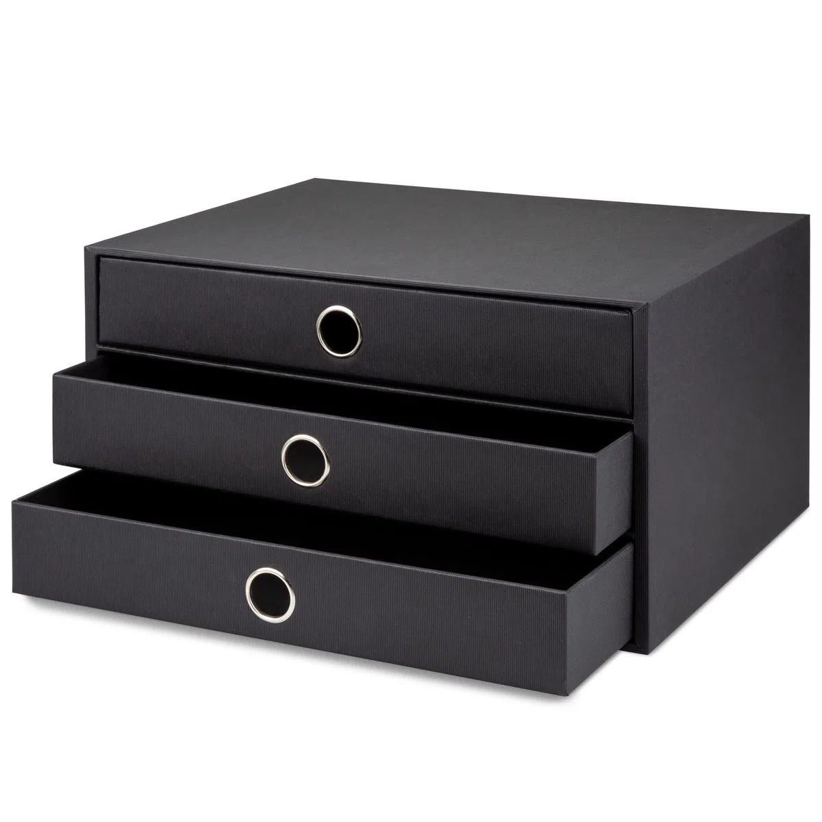 Rössler 1524452703 - S.O.H.O. Scatola a 3 cassetti per DIN A4, con foro per le dita, nero, 343 x 250 x 185 mm, 1 pz.