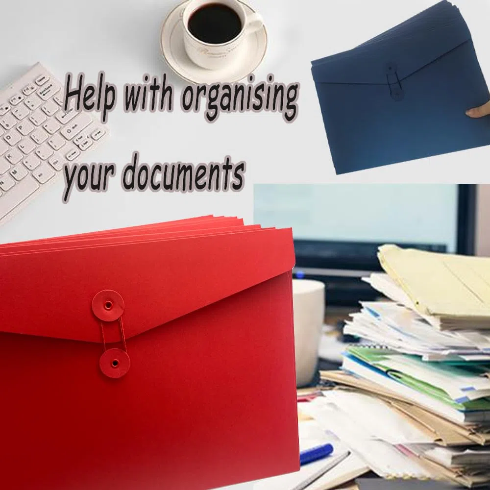 10 buste in carta kraft, formato A4, cartelline portadocumenti, con chiusura a cordoncino, tasche portadocumenti, per ufficio, scuola, casa