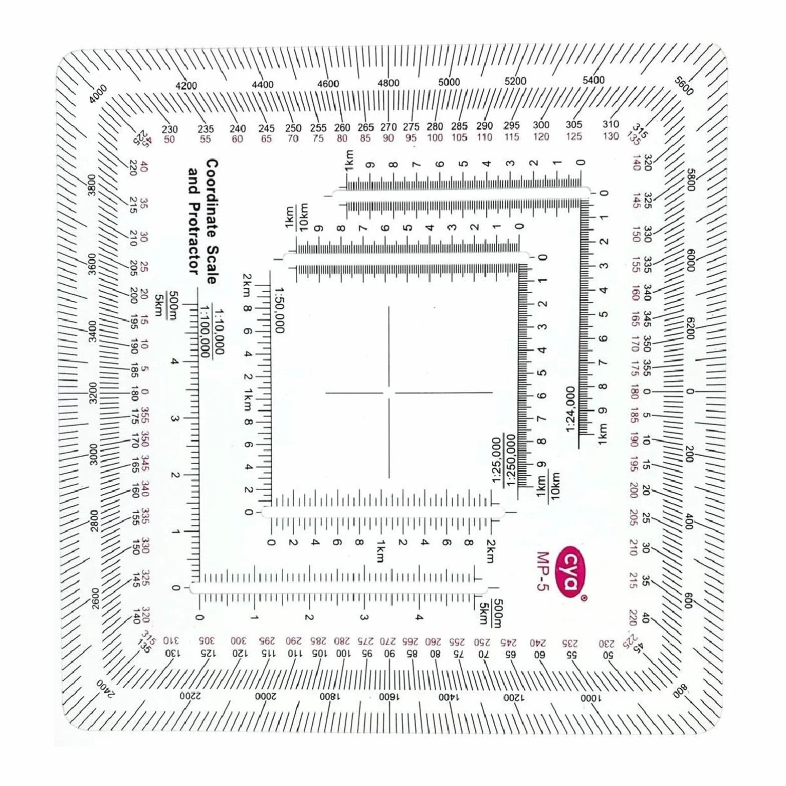 Scala di coordinate MGRS/UTM aggiornata in stile militare e goniometri per campeggio, scala per mappe topografiche, righello quadrato
