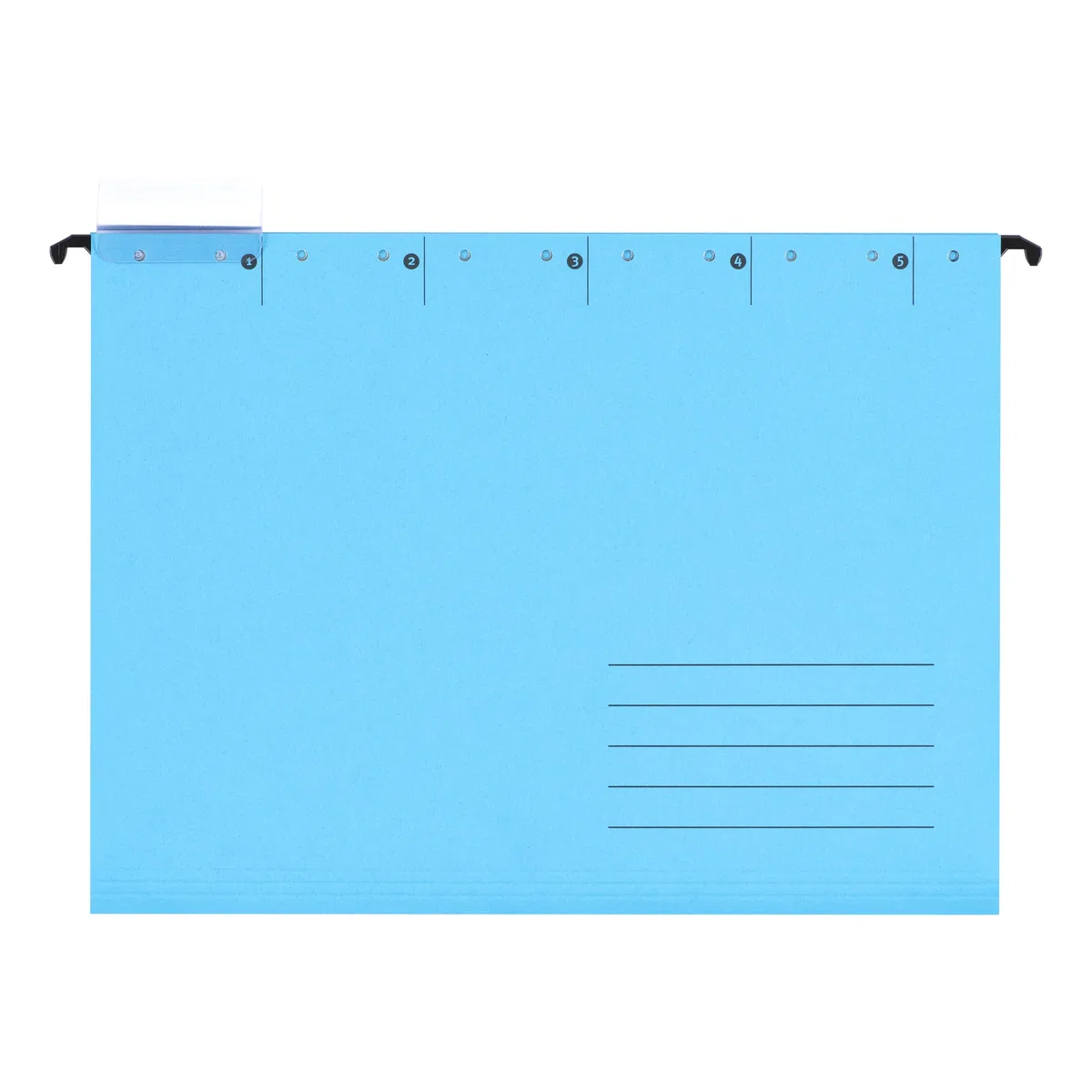 25 cartelle sospese blu per formato A4, cartelline sospese, aperte lateralmente, con cavalieri a tutto schermo